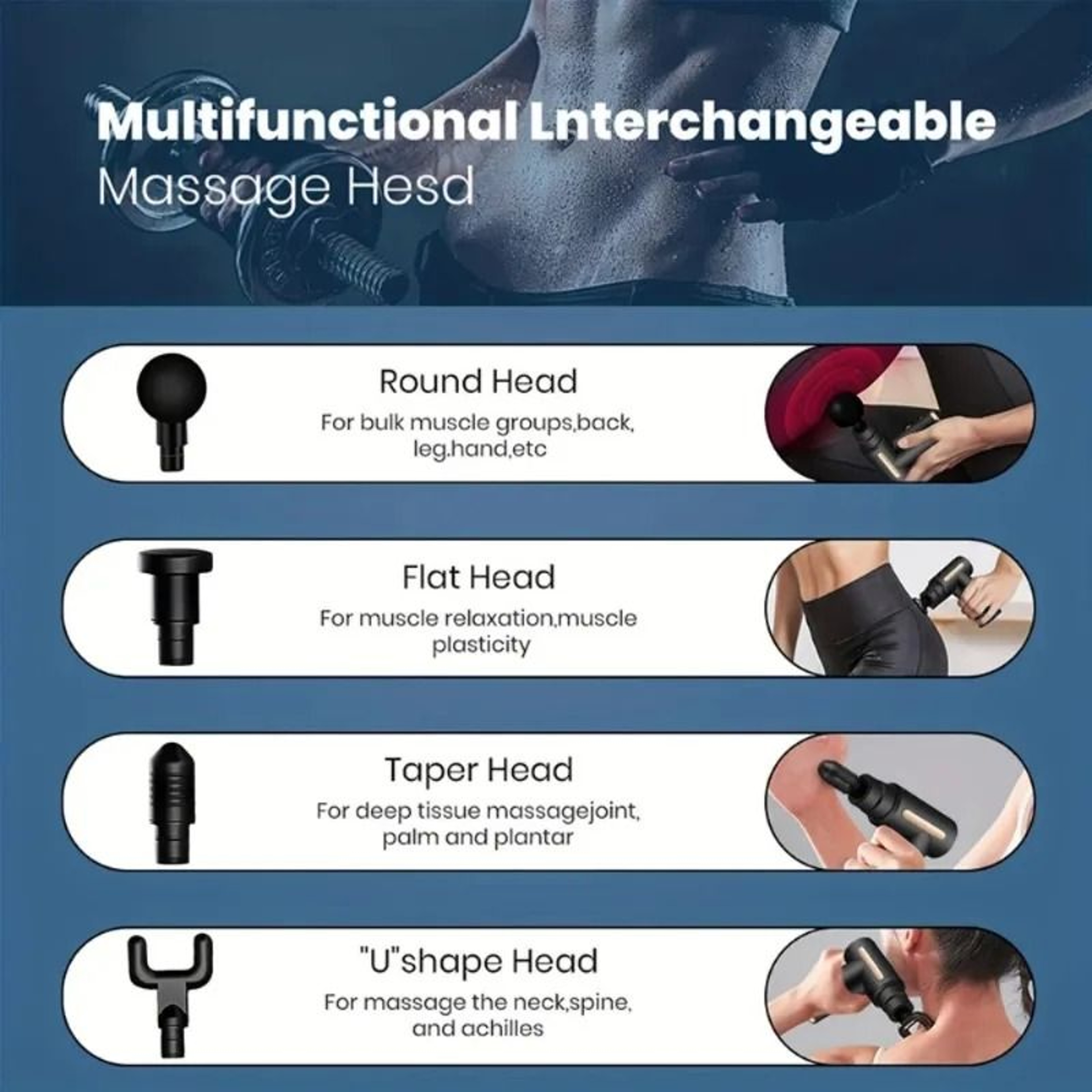 Portable Multifunctional Electric Fascia Gun Massager 5