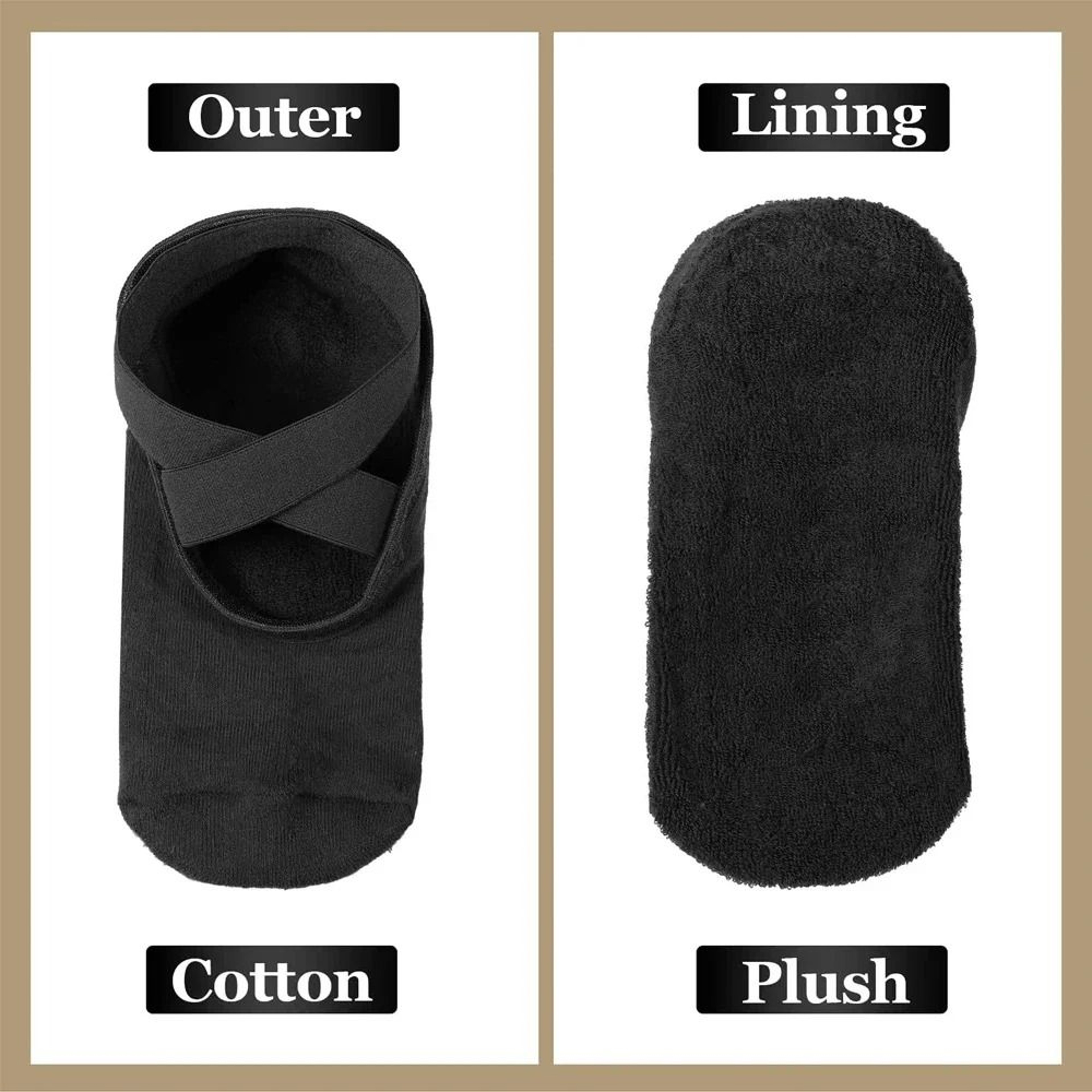 NonSlip Yoga  Pilates Socks With Ballet Straps 4
