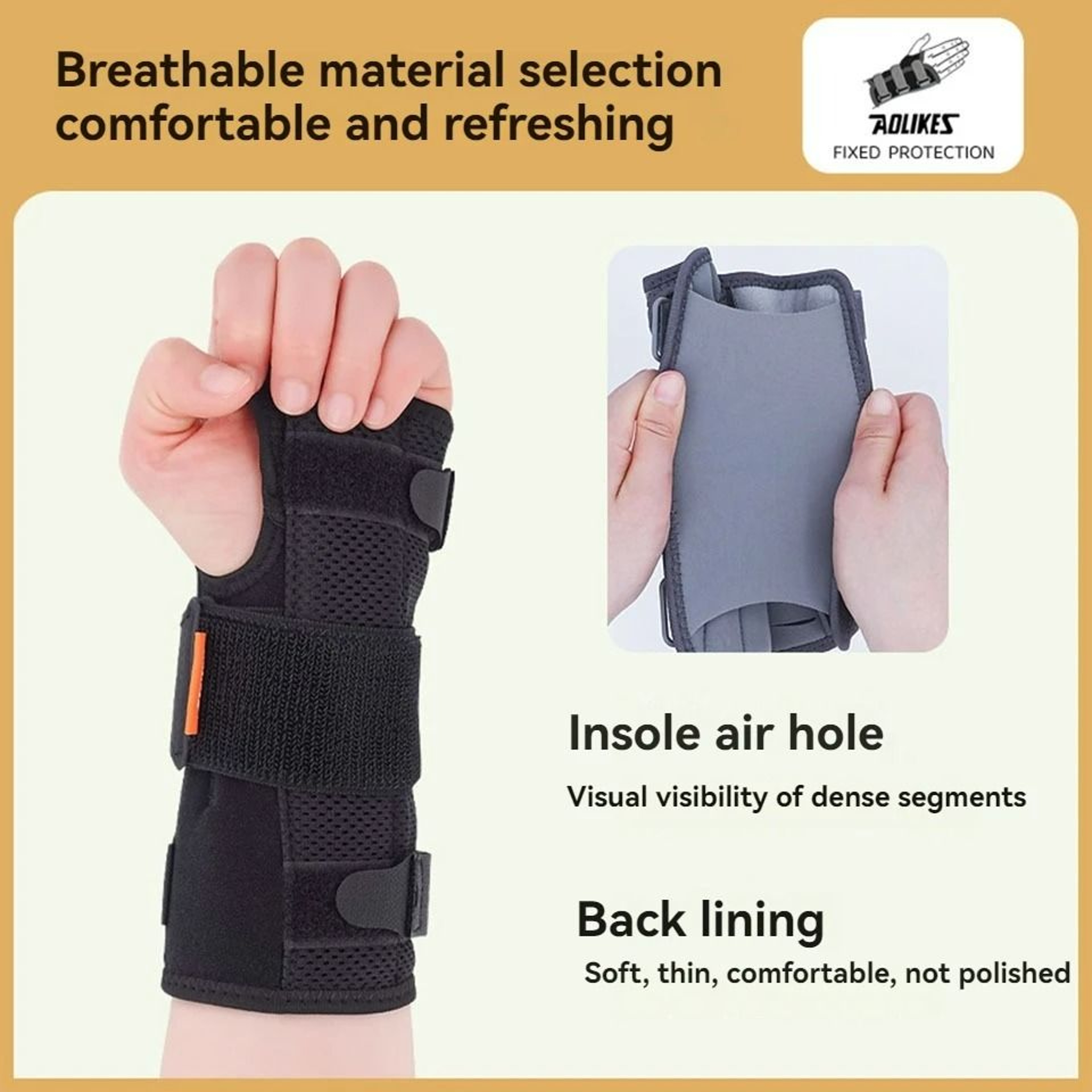Ergonomic Wrist Support Brace With Metal Splint Stabilizer 4