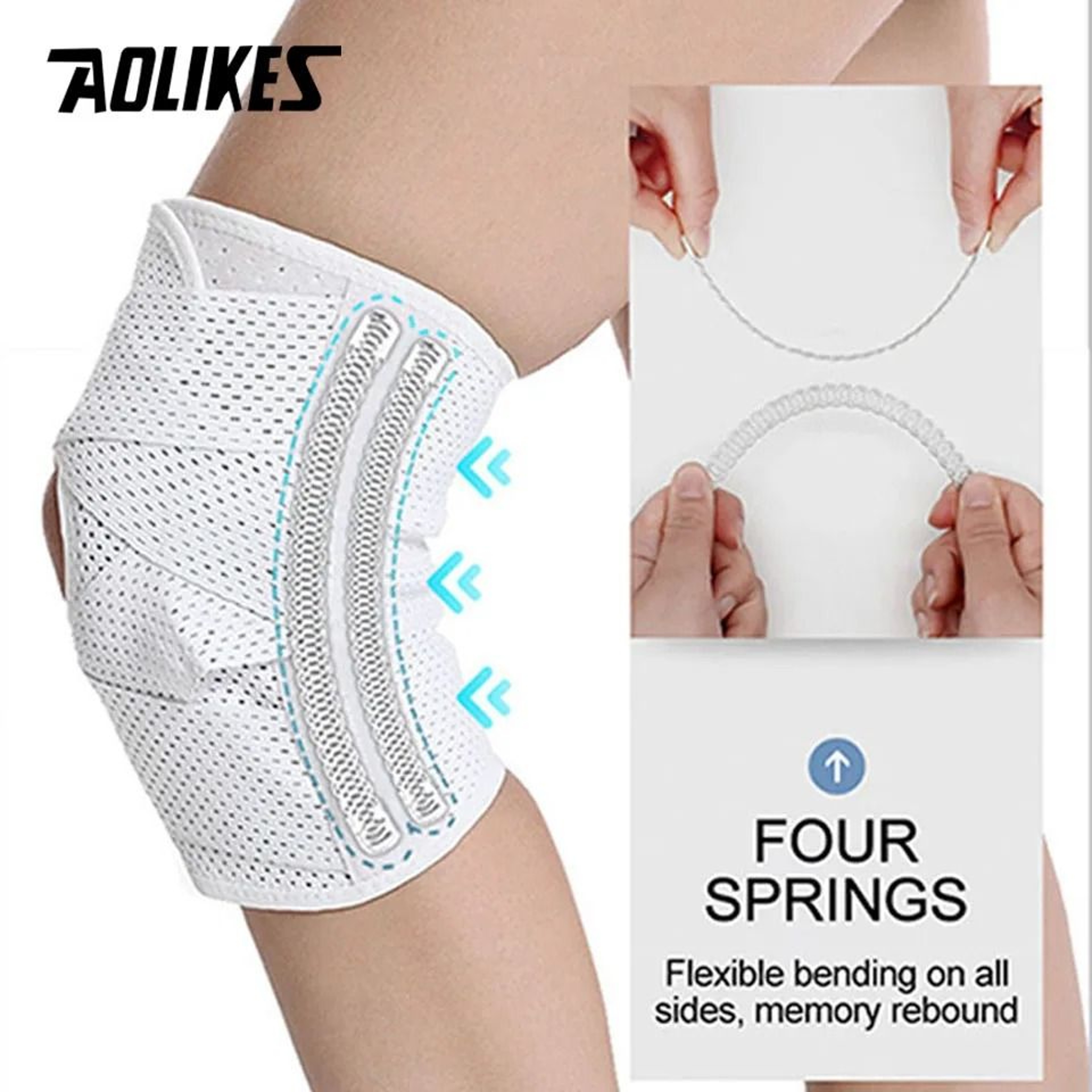 Knee Support Brace With Dual Side Stabilizers And Patella Cushion 6