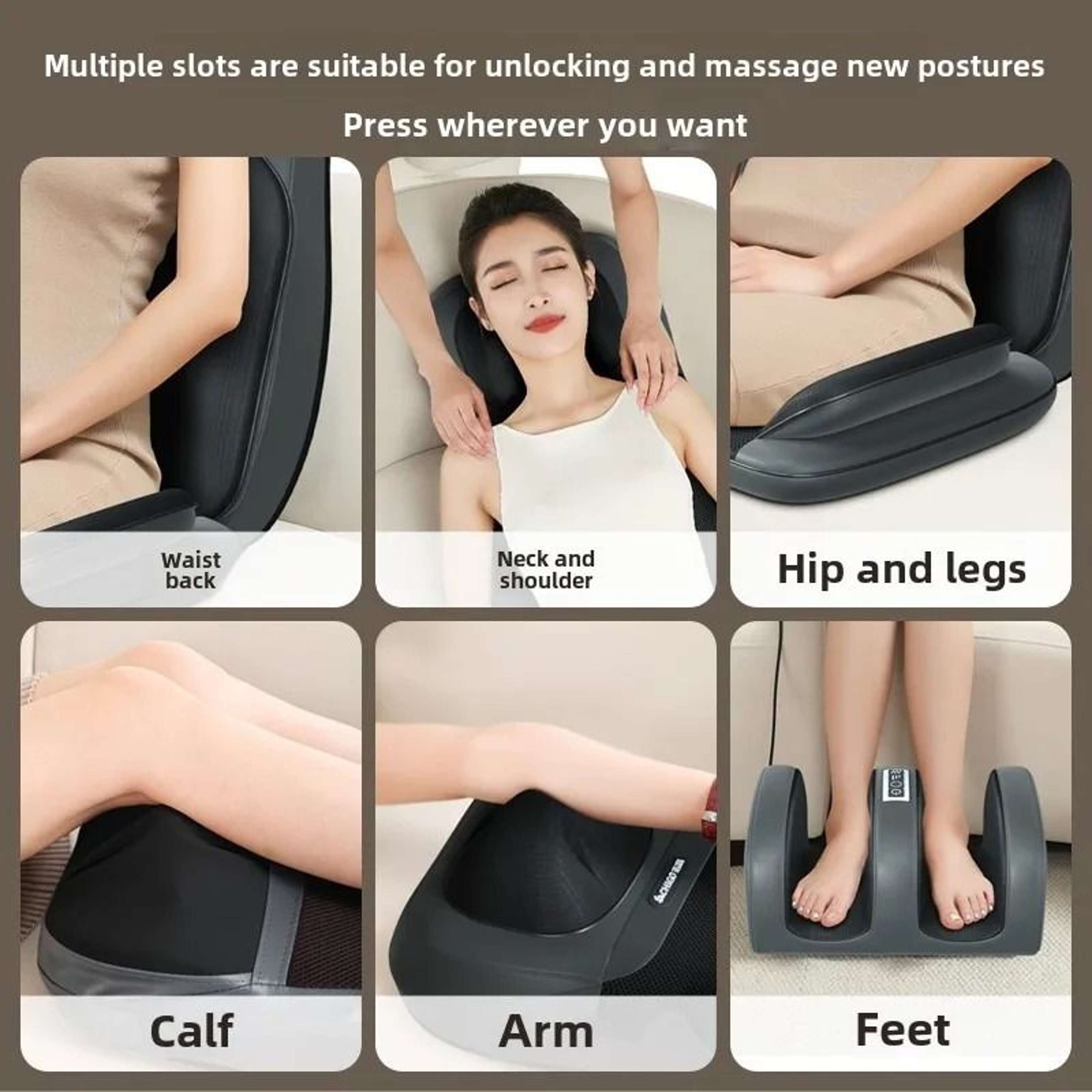 5in1 Folding Chair FullBody Massager With Rolling  Heating Therapy 5