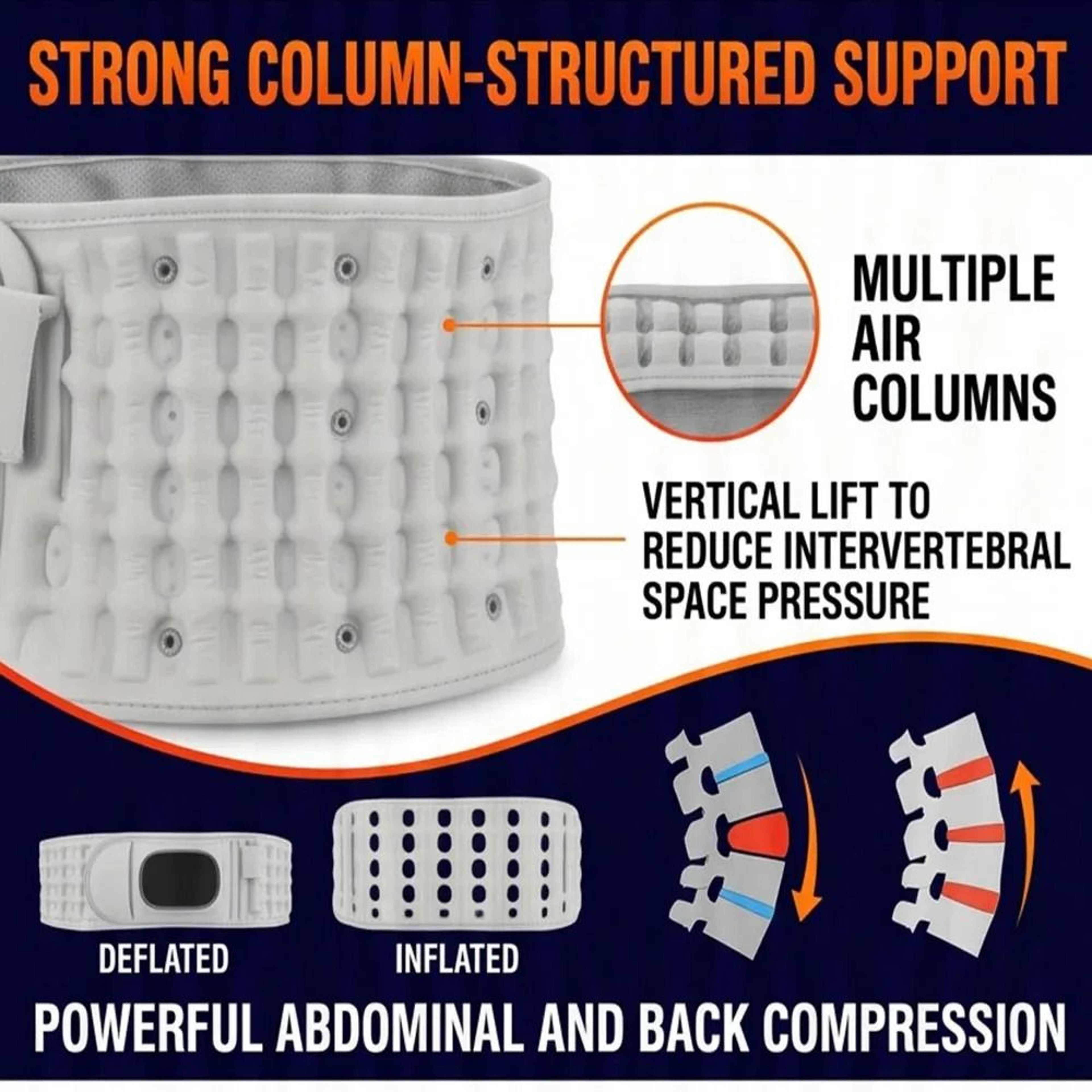 Inflatable Lumbar Support Belt With Heat  Vibration Therapy 3