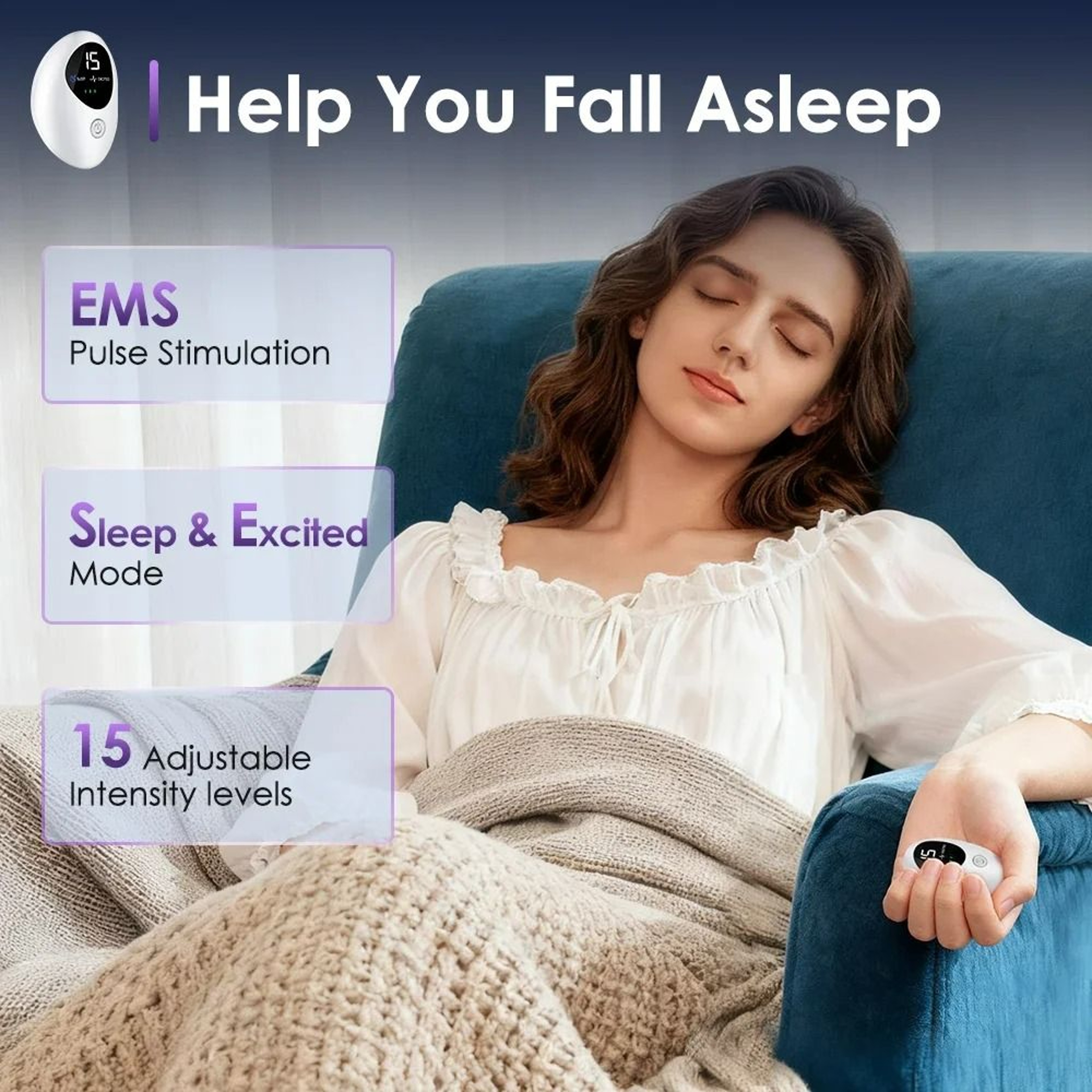 Handheld Microcurrent Sleep Aid Device For Stress  Anxiety Relief 2