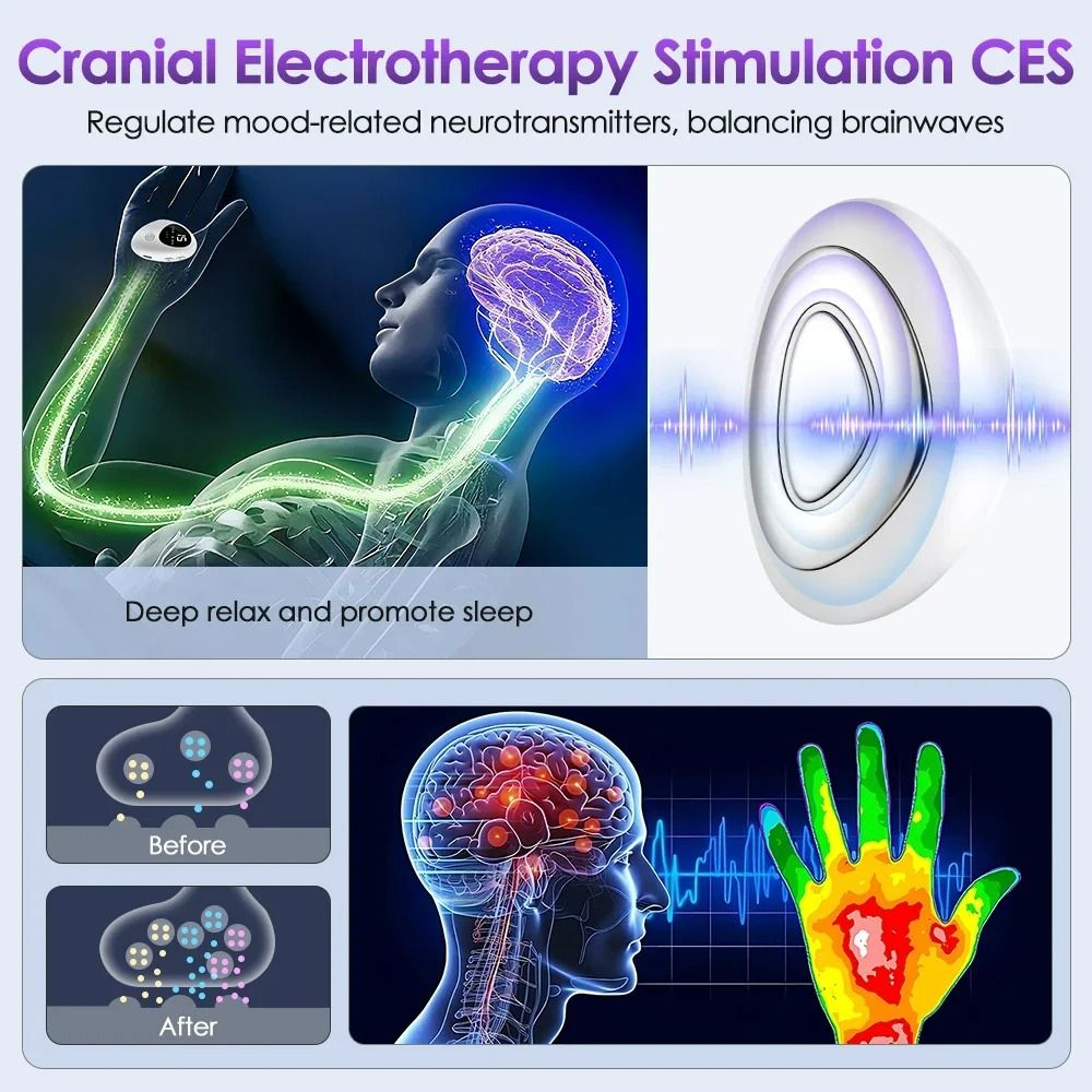 Handheld Microcurrent Sleep Aid Device For Stress  Anxiety Relief 3