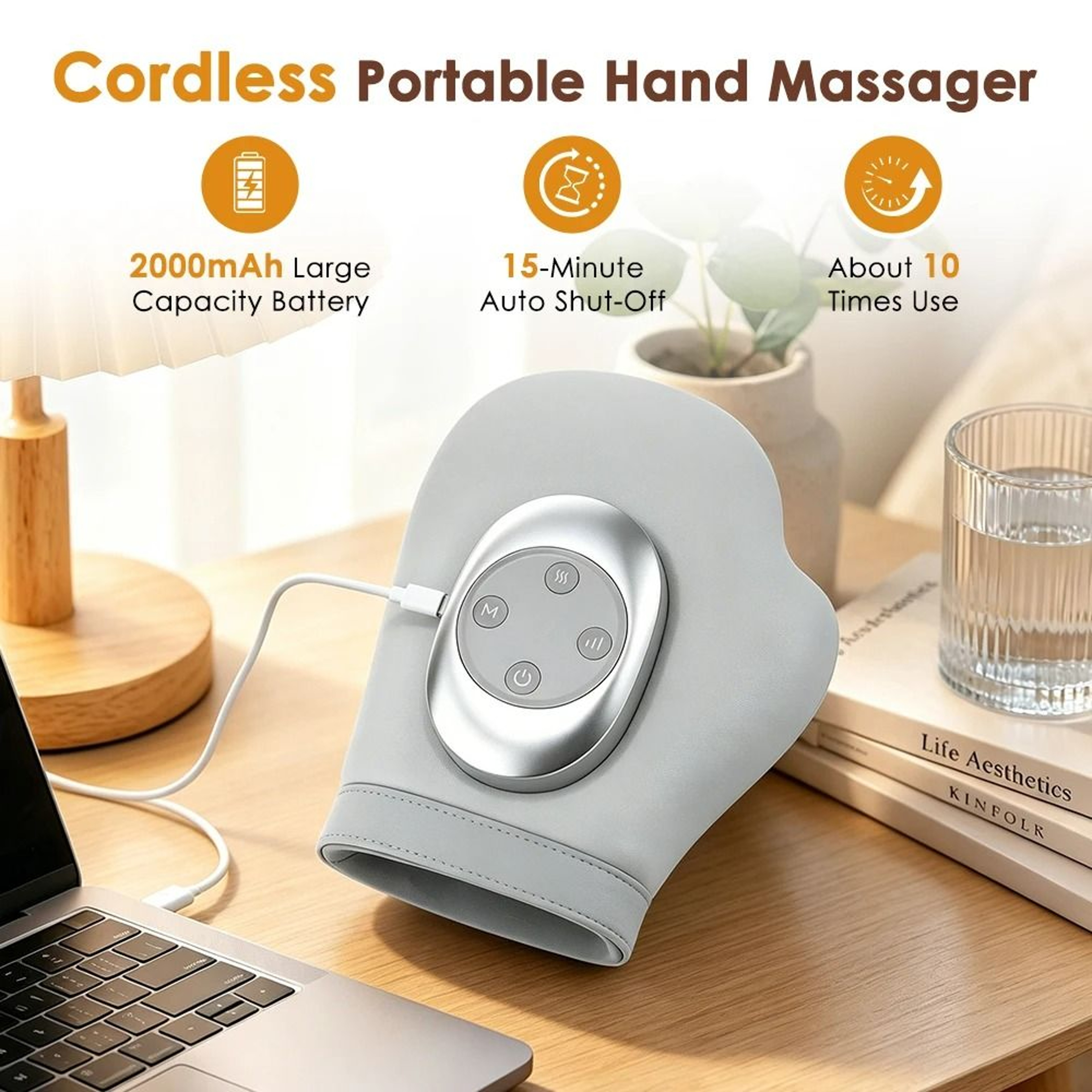 Hot Electric Air Compression Hand Massager With Heat  Shiatsu Finger Relaxation 1
