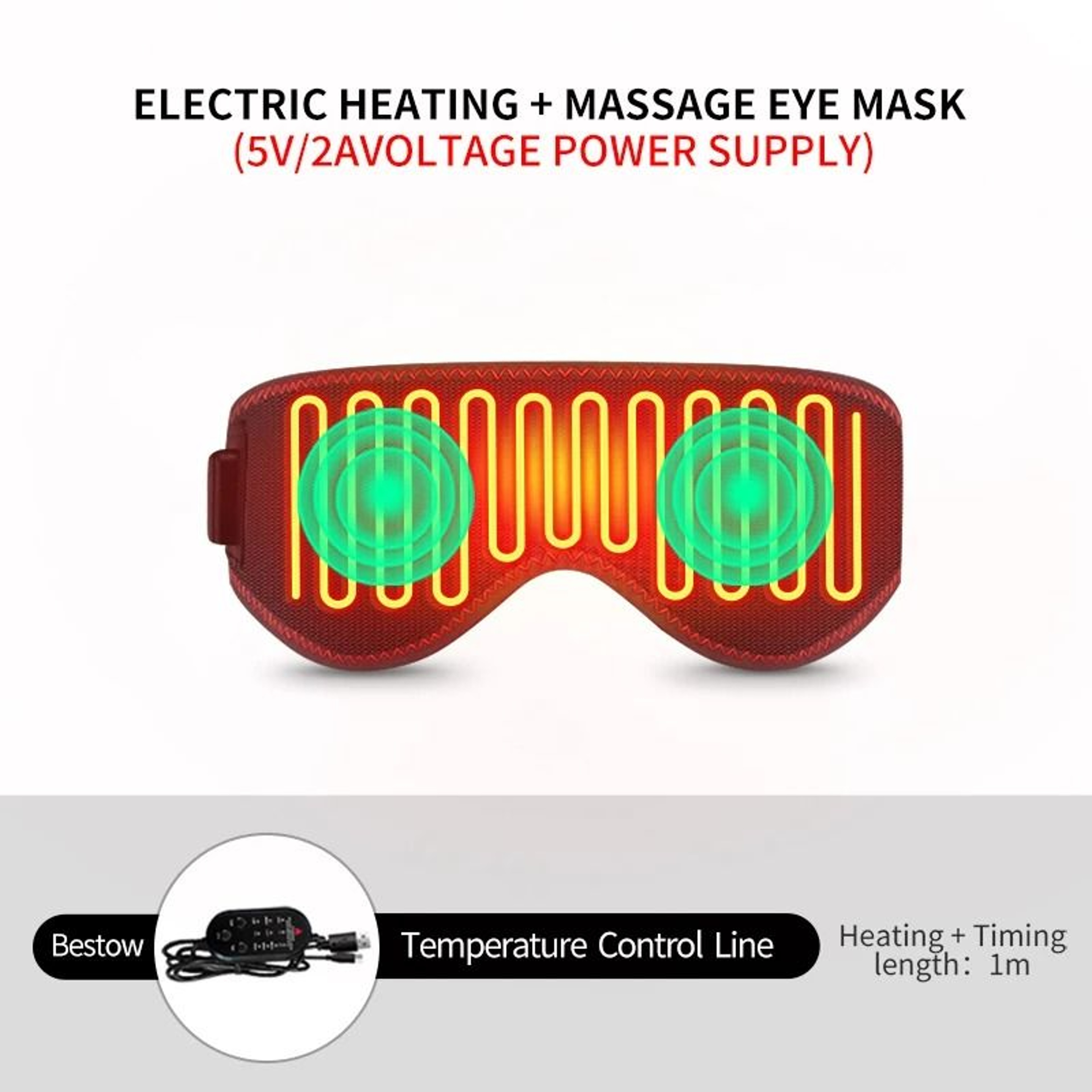Electric Heating Massage Eye Mask With 3 Temperature Levels 7