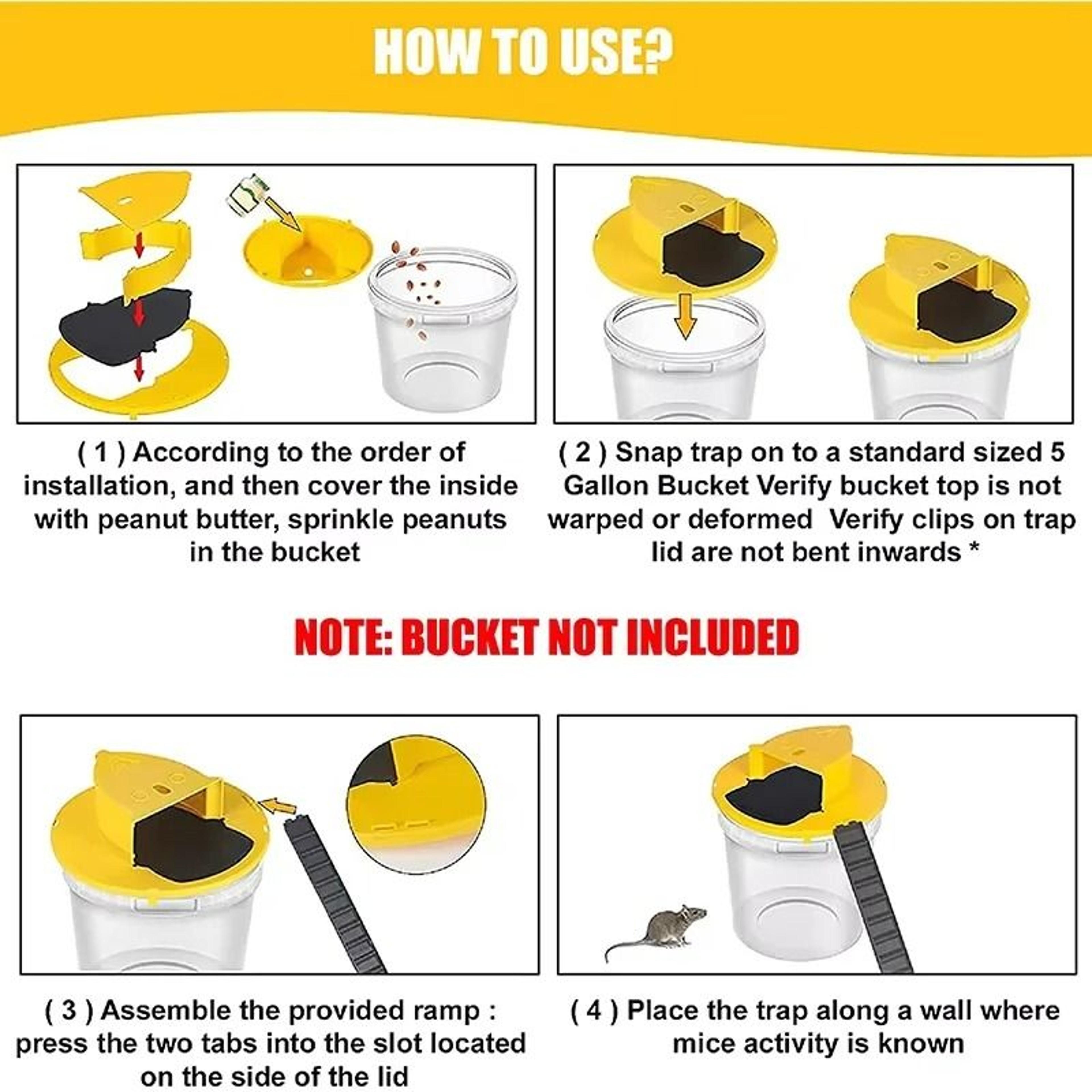 Flip  Slide Bucket Lid Mouse Trap With Automatic Reset 3