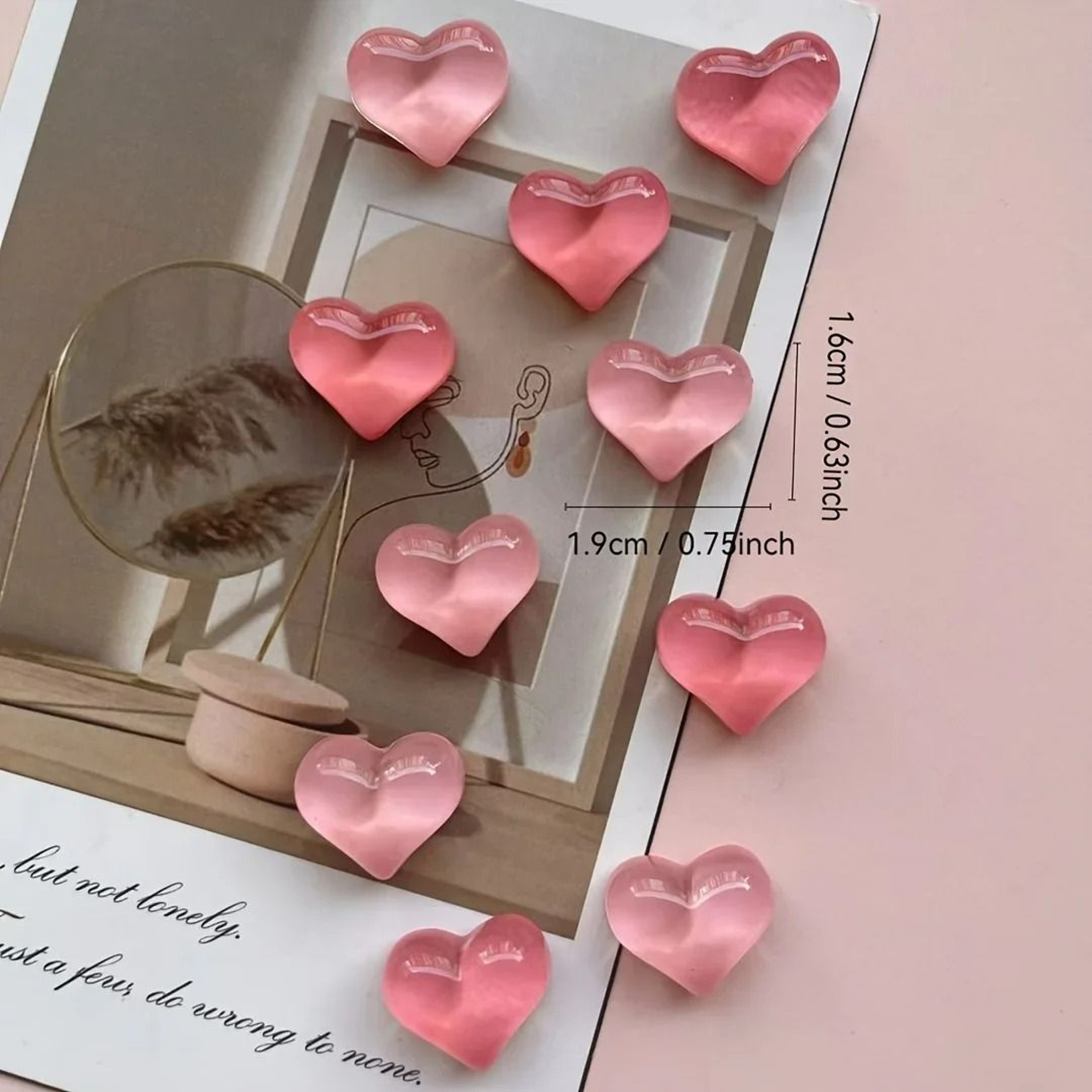 10Piece HeartShaped Resin Fridge Magnet Set 1