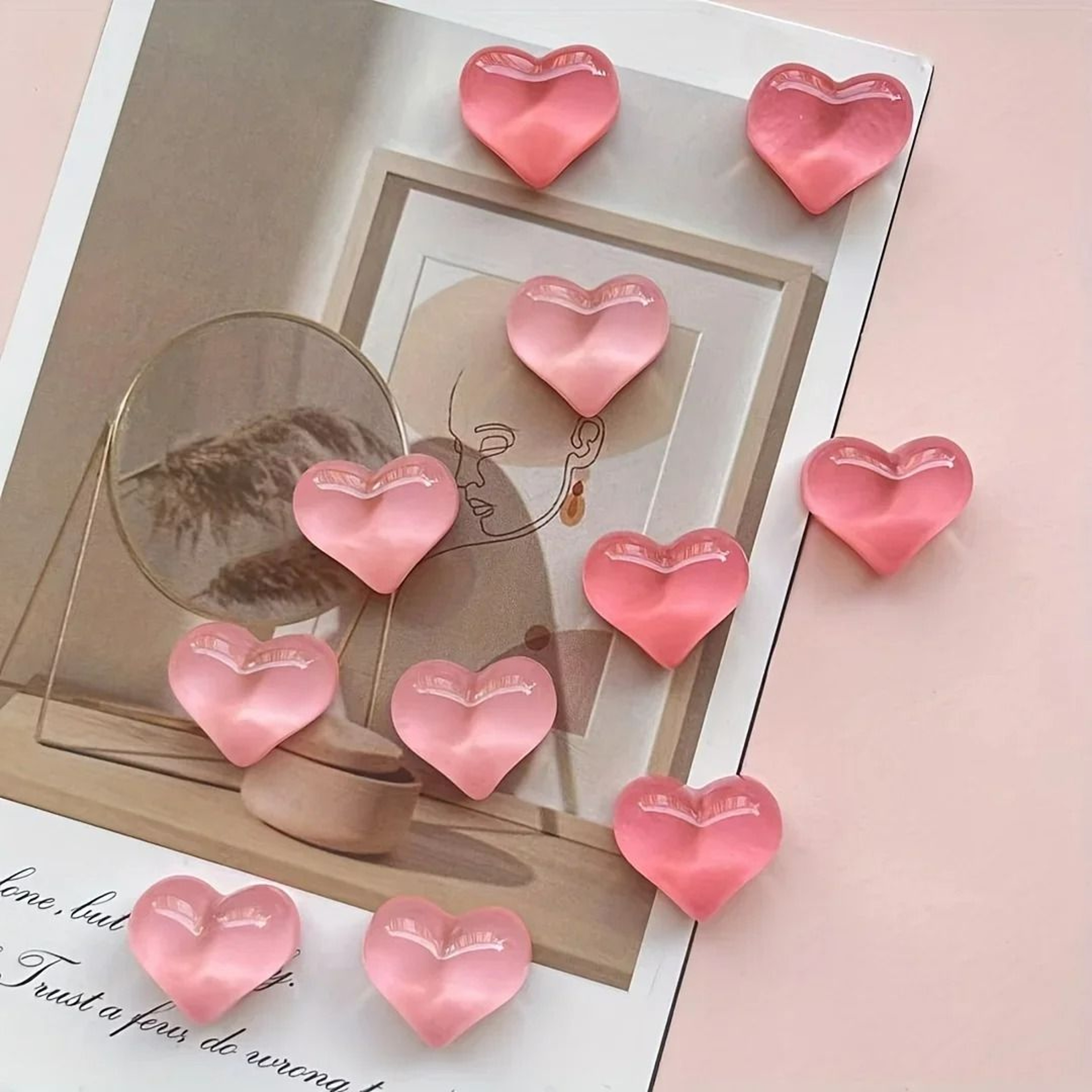 10Piece HeartShaped Resin Fridge Magnet Set 3