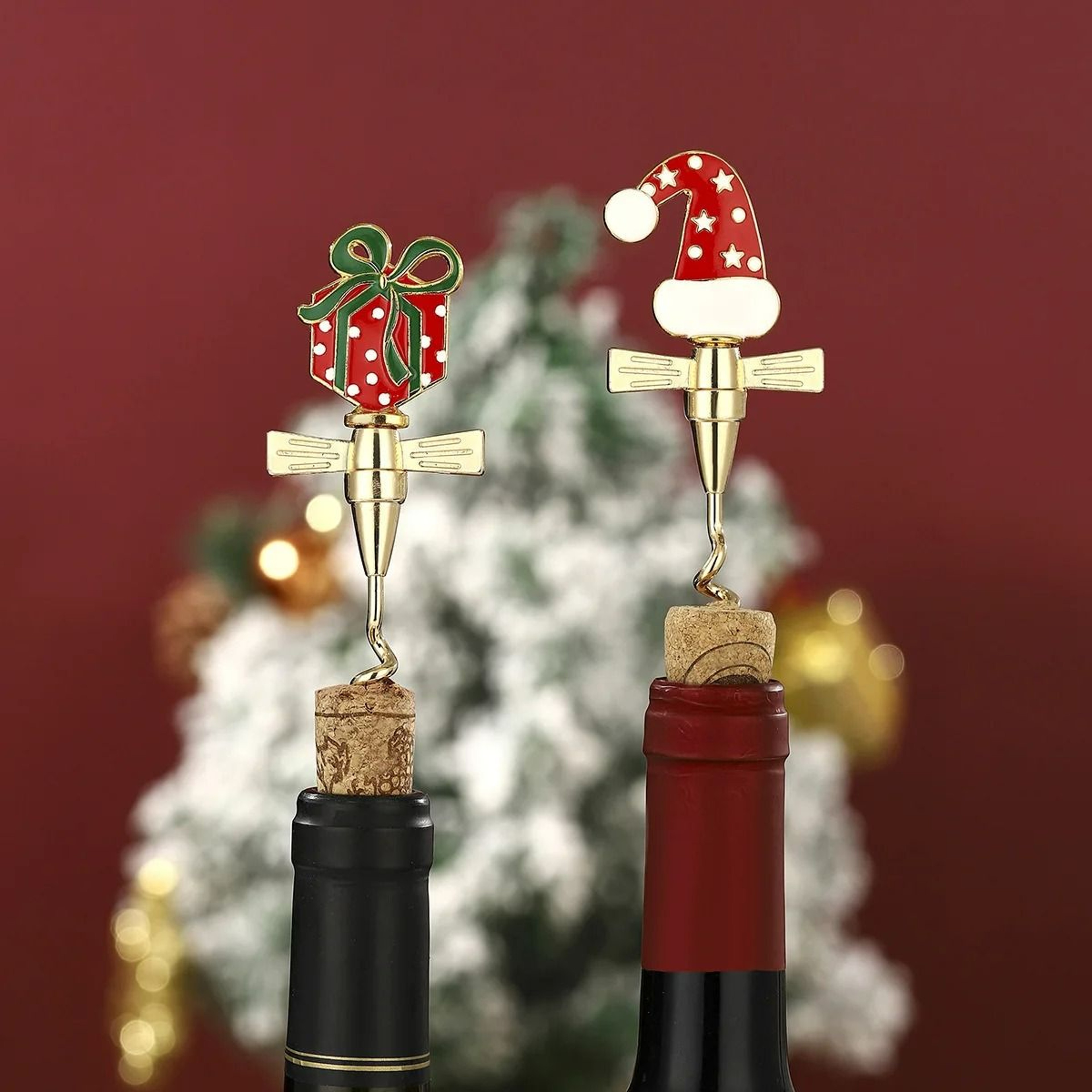 Christmas Festive Bear  Puppy Wine Bottle Opener Corkscrew 2