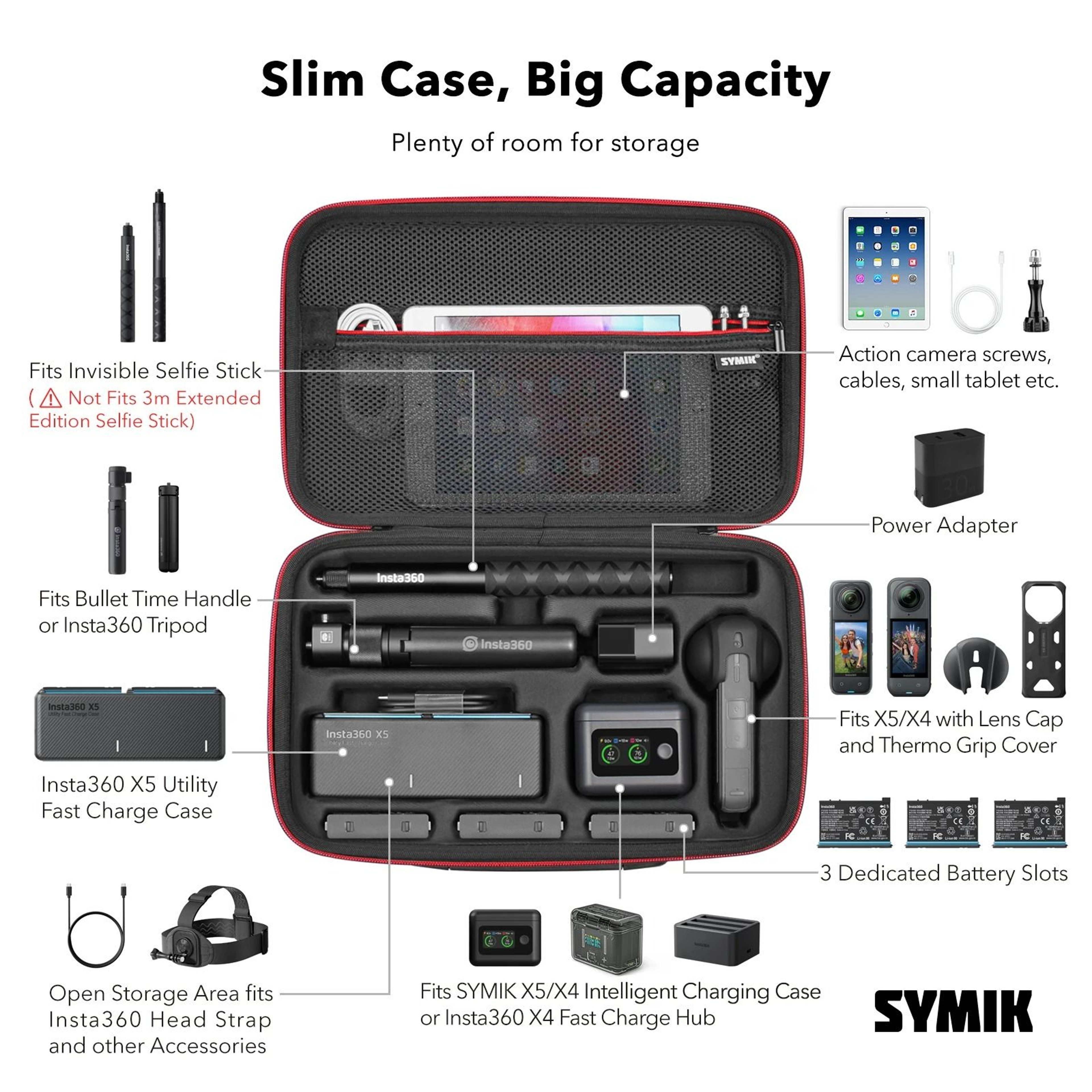 Portable Hard Shell Travel Carrying Case  Shoulder Bag For Insta360 X5  X4 2