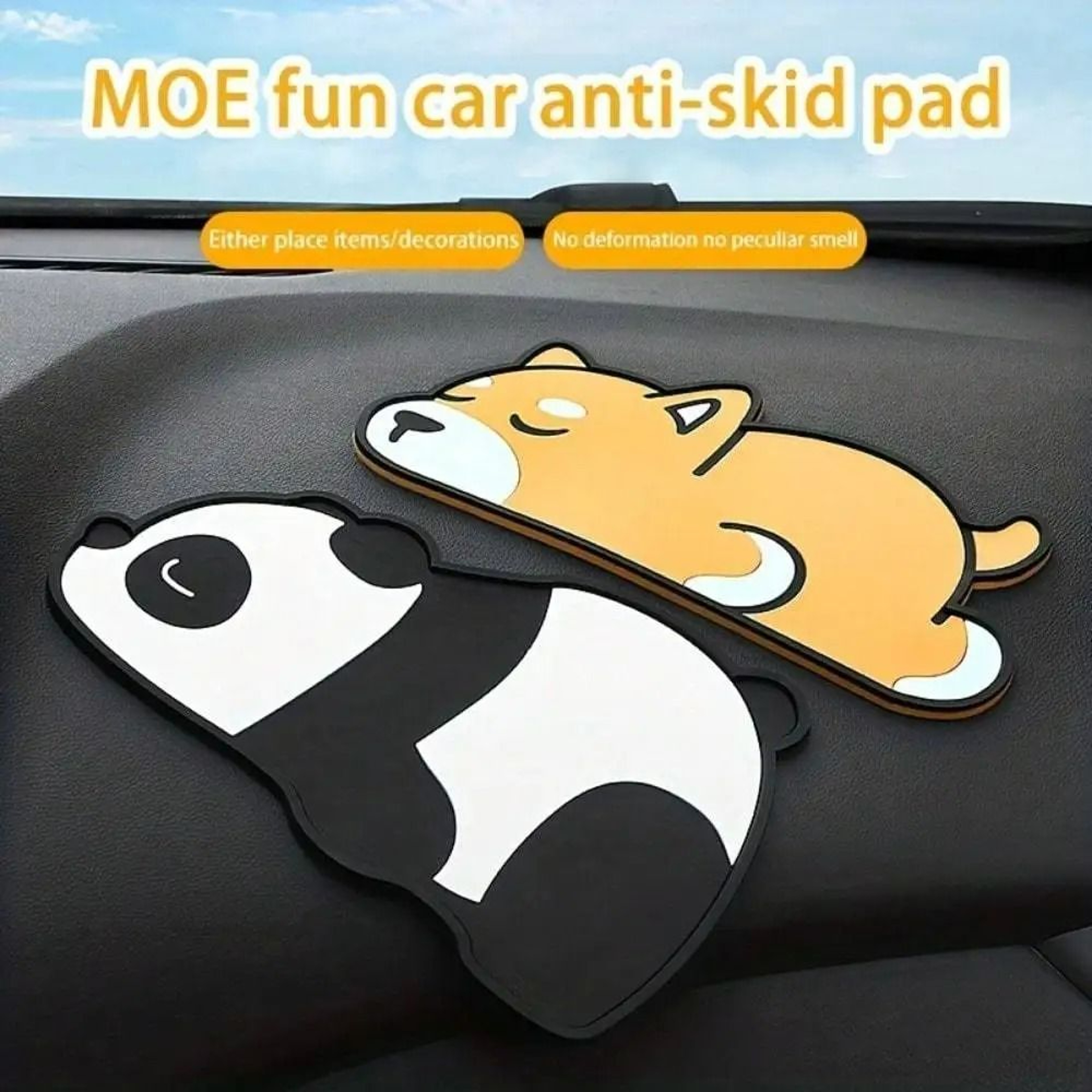 Cute Panda Car Dashboard AntiSlip Mat  Interior Decor Liner For Boys  Girls 1