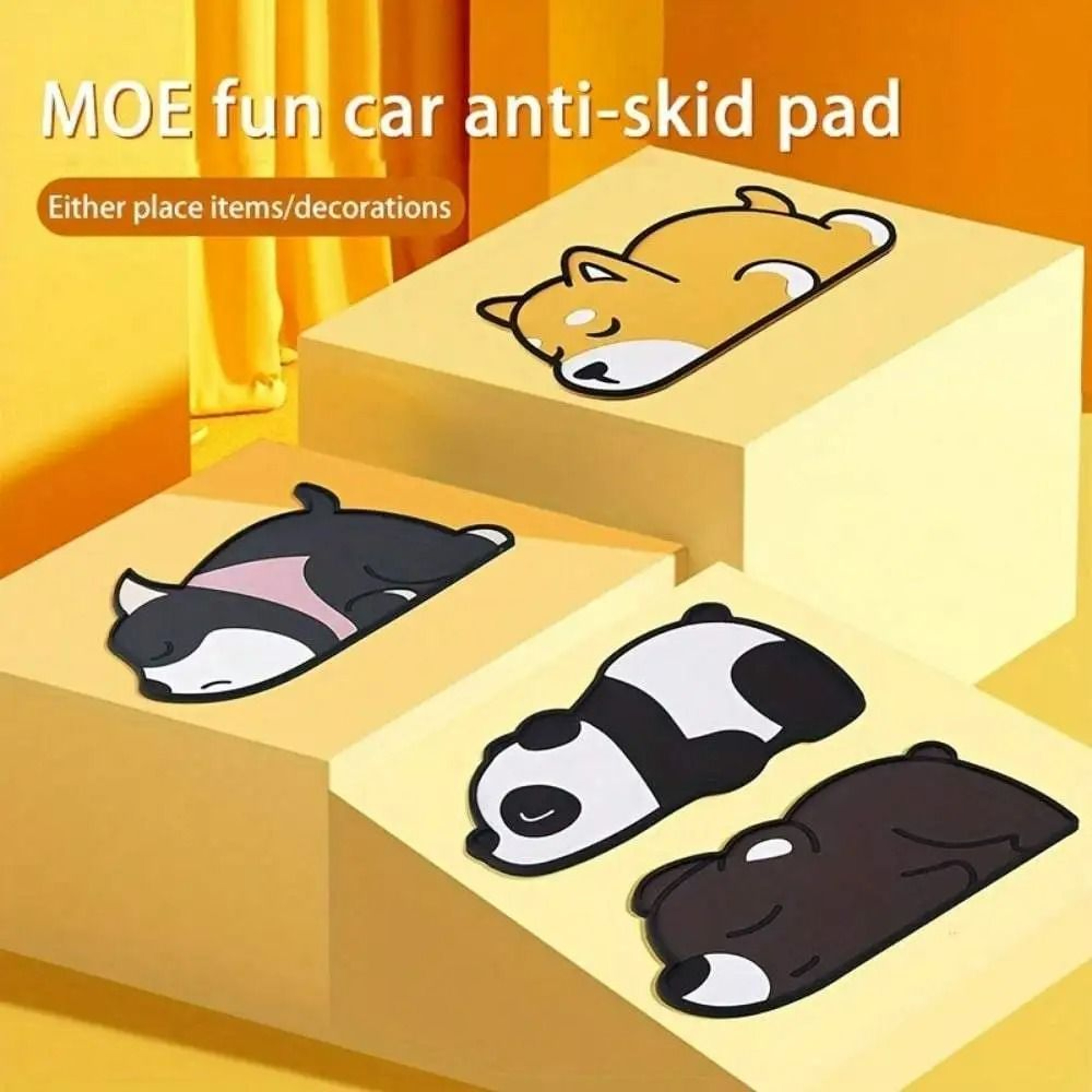 Cute Panda Car Dashboard AntiSlip Mat  Interior Decor Liner For Boys  Girls 2