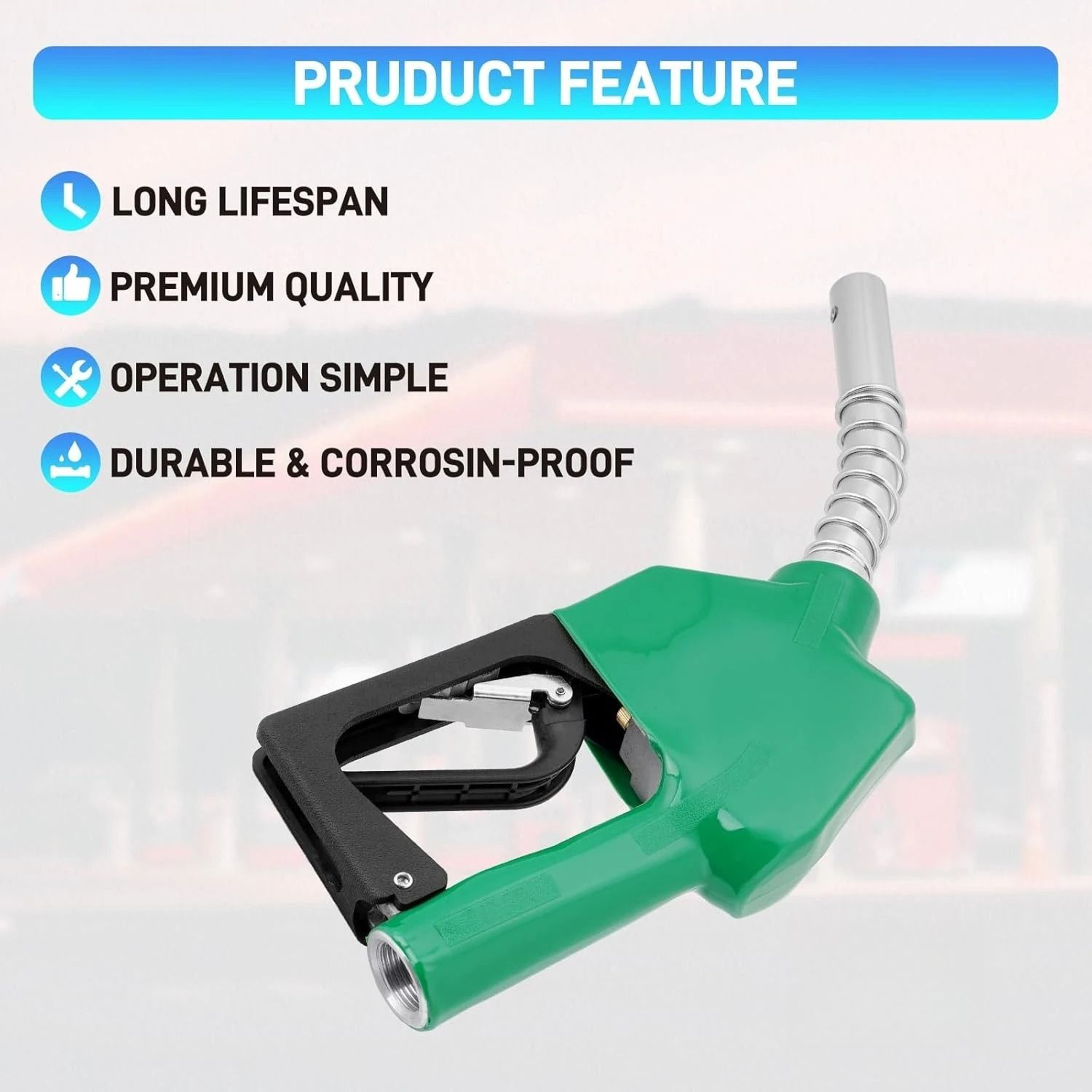 Automatic ShutOff Fuel Refueling Nozzle Gun With Integrated Swivel Joint For Gasoline  Diesel 2