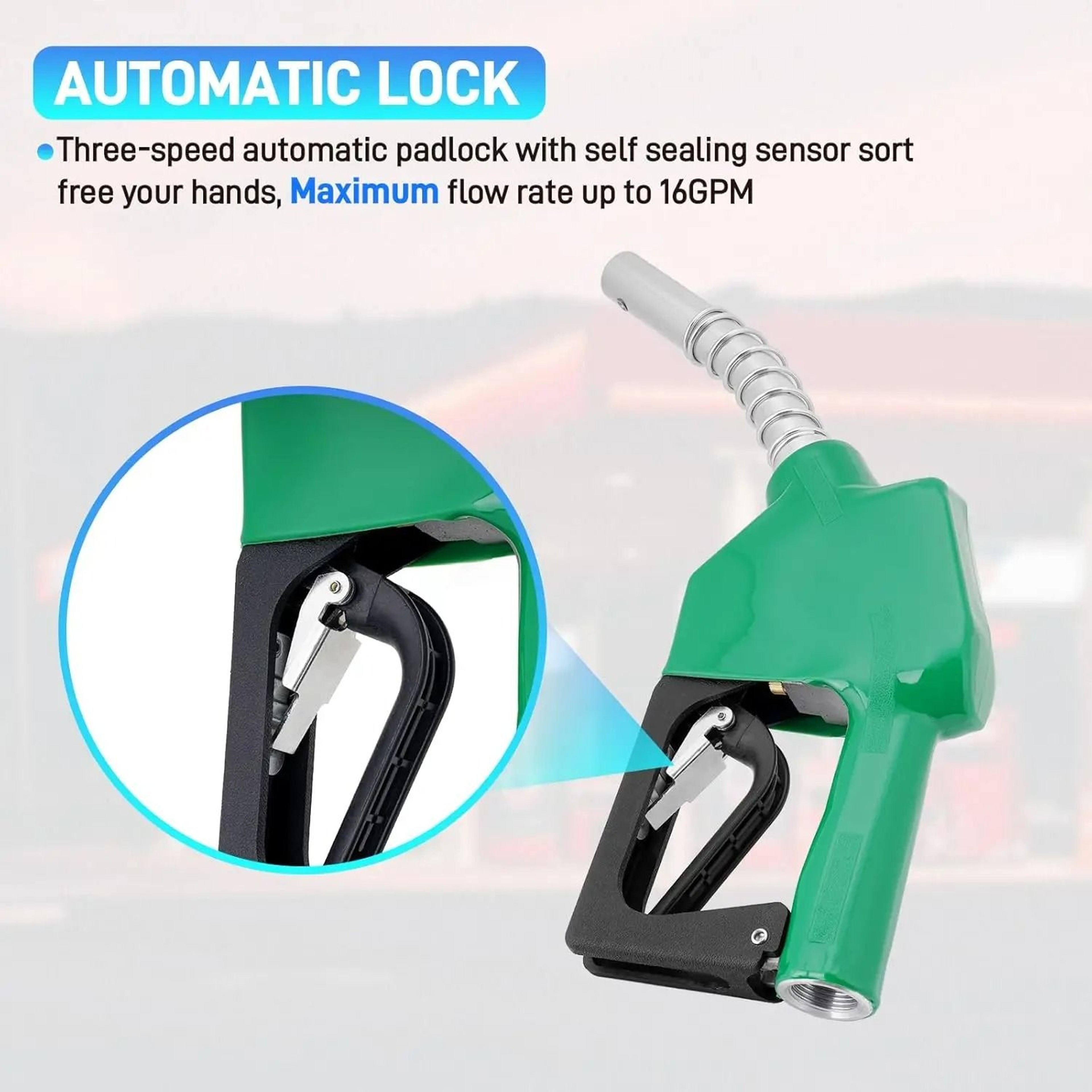 Automatic ShutOff Fuel Refueling Nozzle Gun With Integrated Swivel Joint For Gasoline  Diesel 3