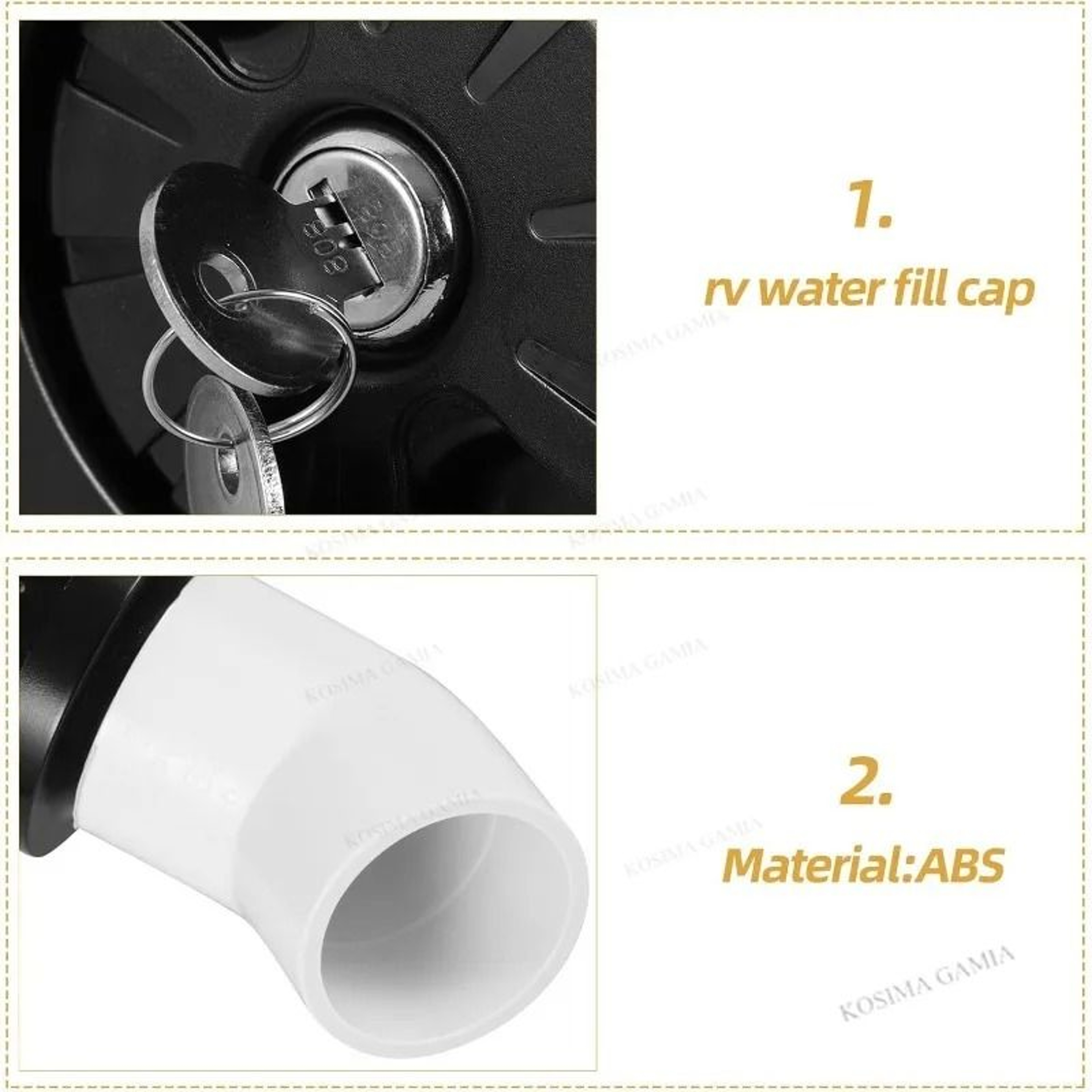 Keyed Lock RV Gravity Water Fill Inlet Hatch For Campers  Caravans 3
