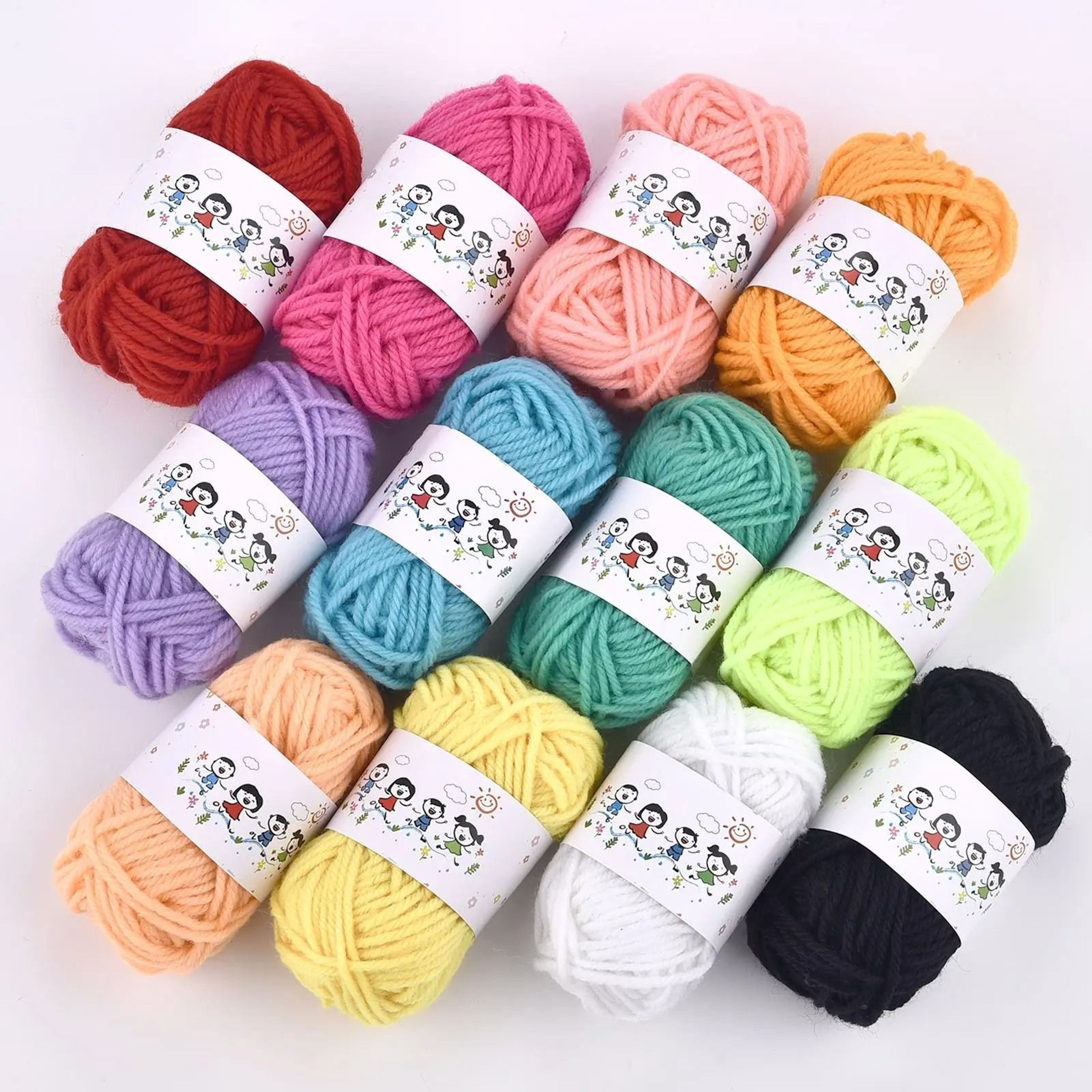 12Color Acrylic Knitting Wool Yarn Craft Set 7