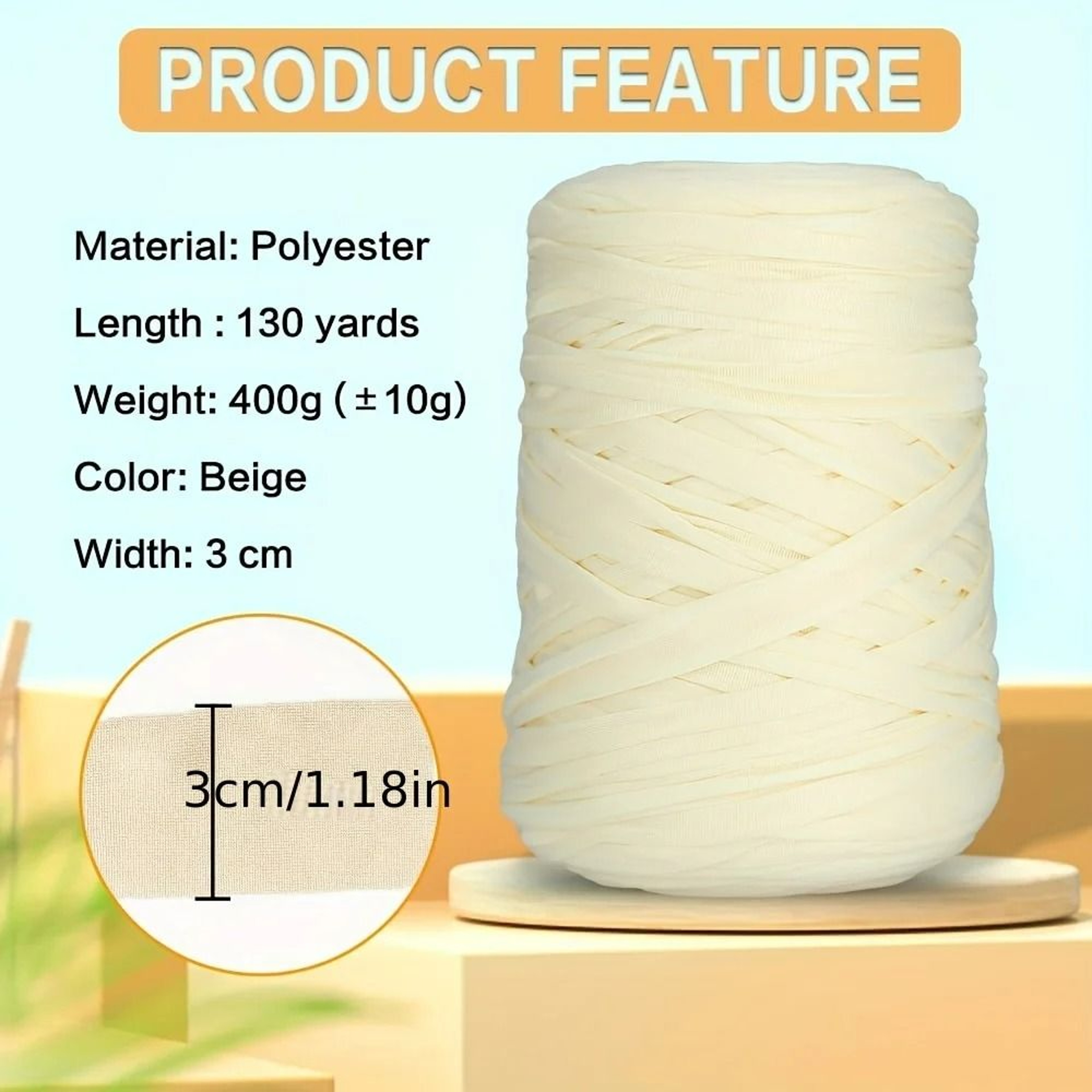 130Yard Solid Color TShirt Cloth Knitting  Crochet Yarn 5