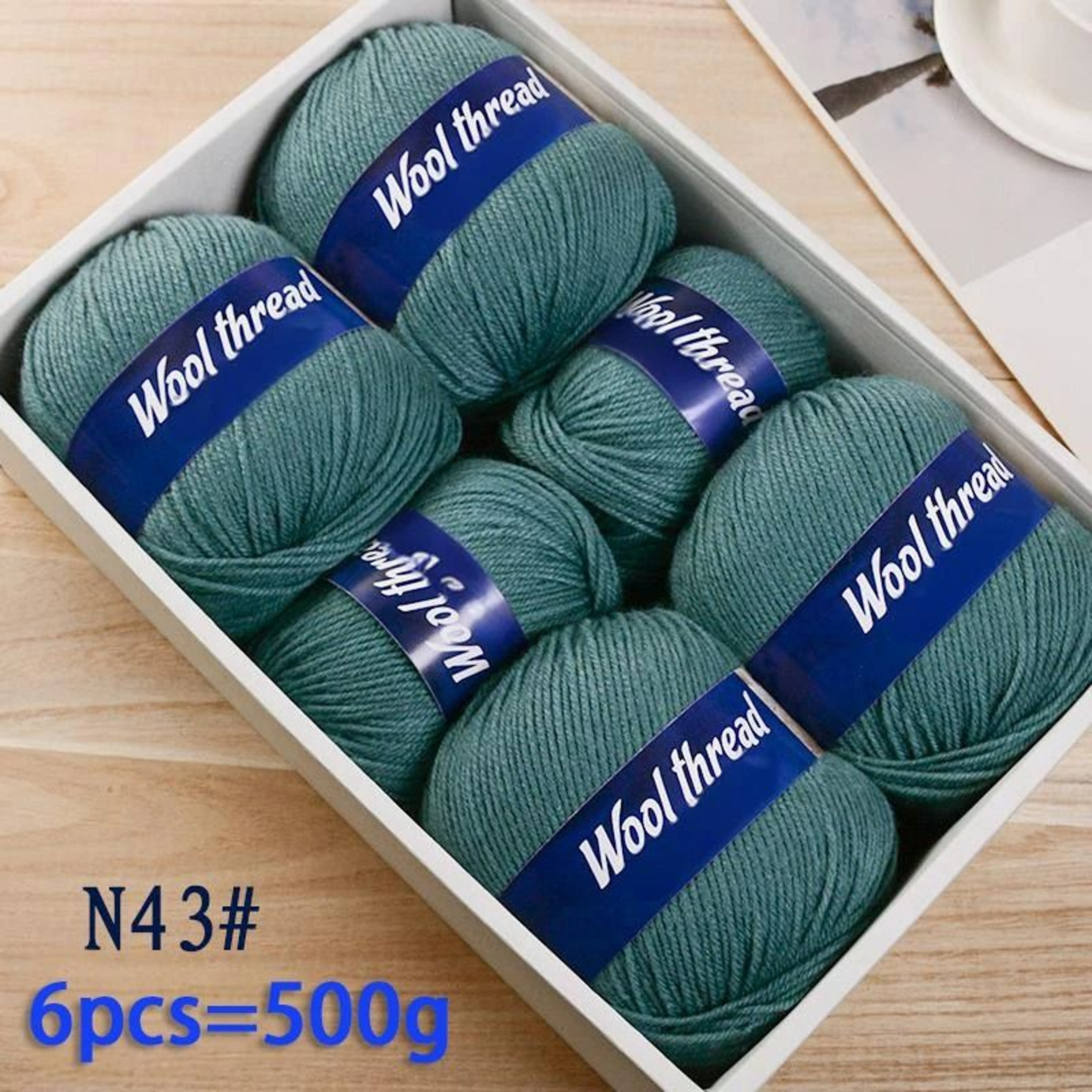 11 Lb Fine Sheep Wool HandKnitting Yarn Set 6 Pieces 4