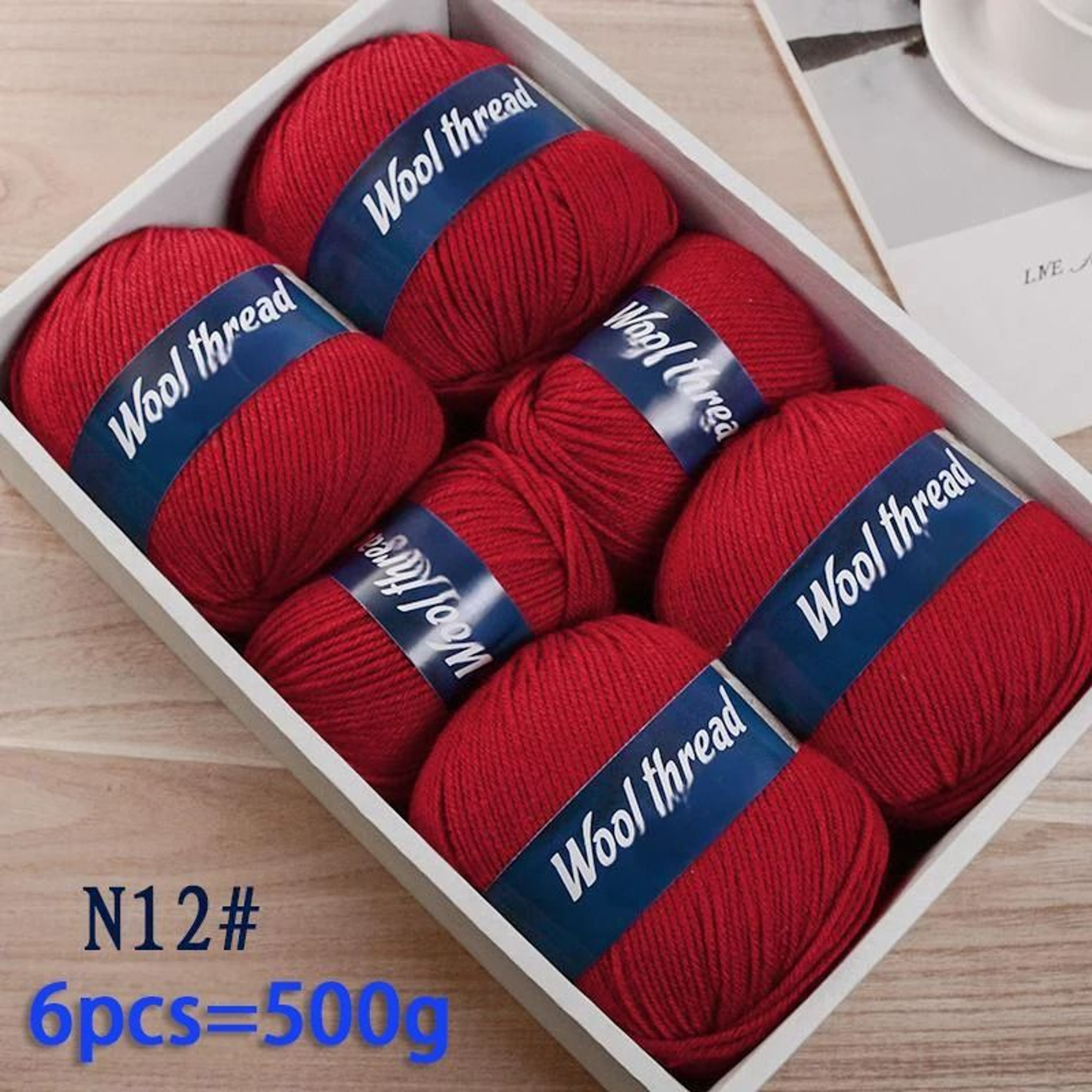 11 Lb Fine Sheep Wool HandKnitting Yarn Set 6 Pieces 11