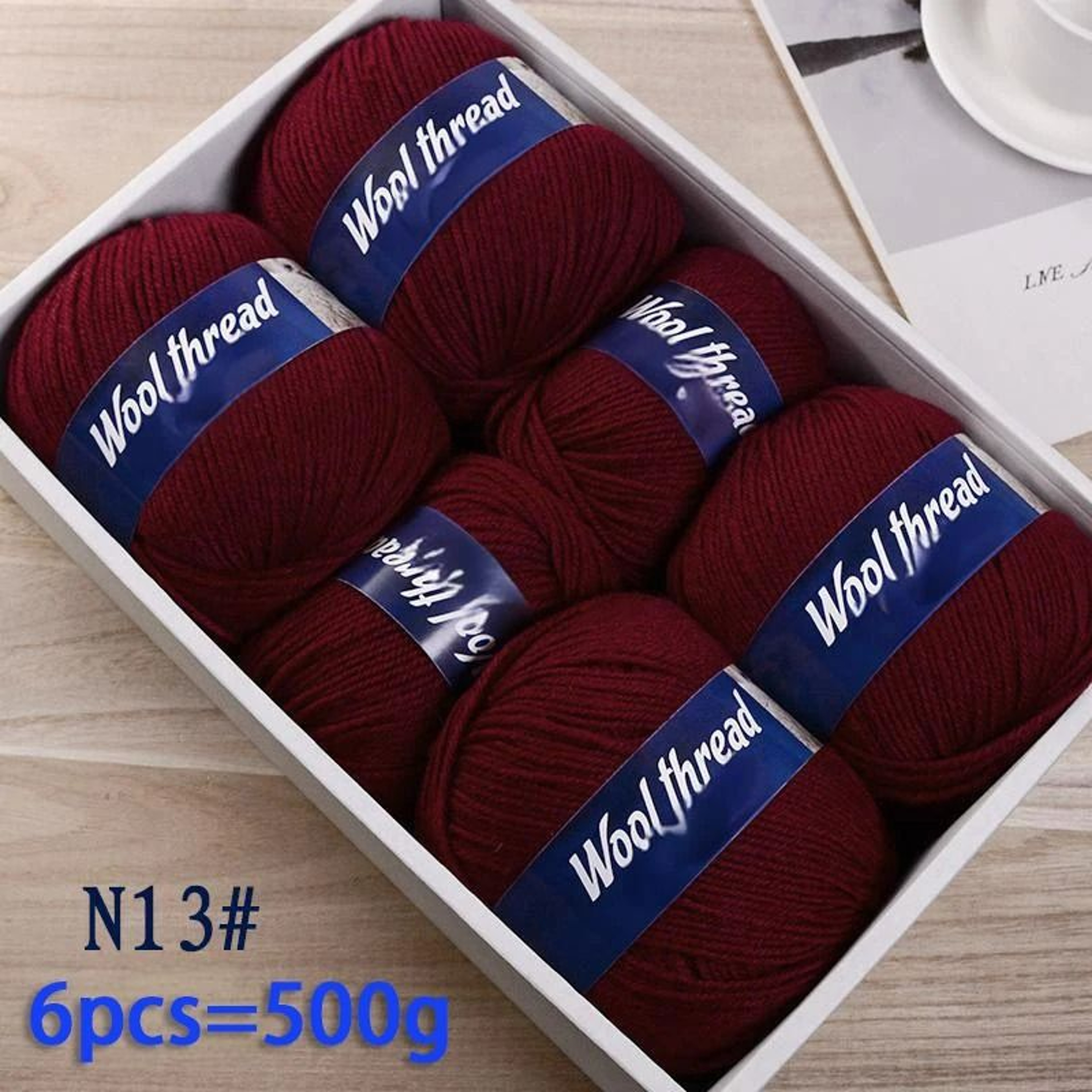 11 Lb Fine Sheep Wool HandKnitting Yarn Set 6 Pieces 12