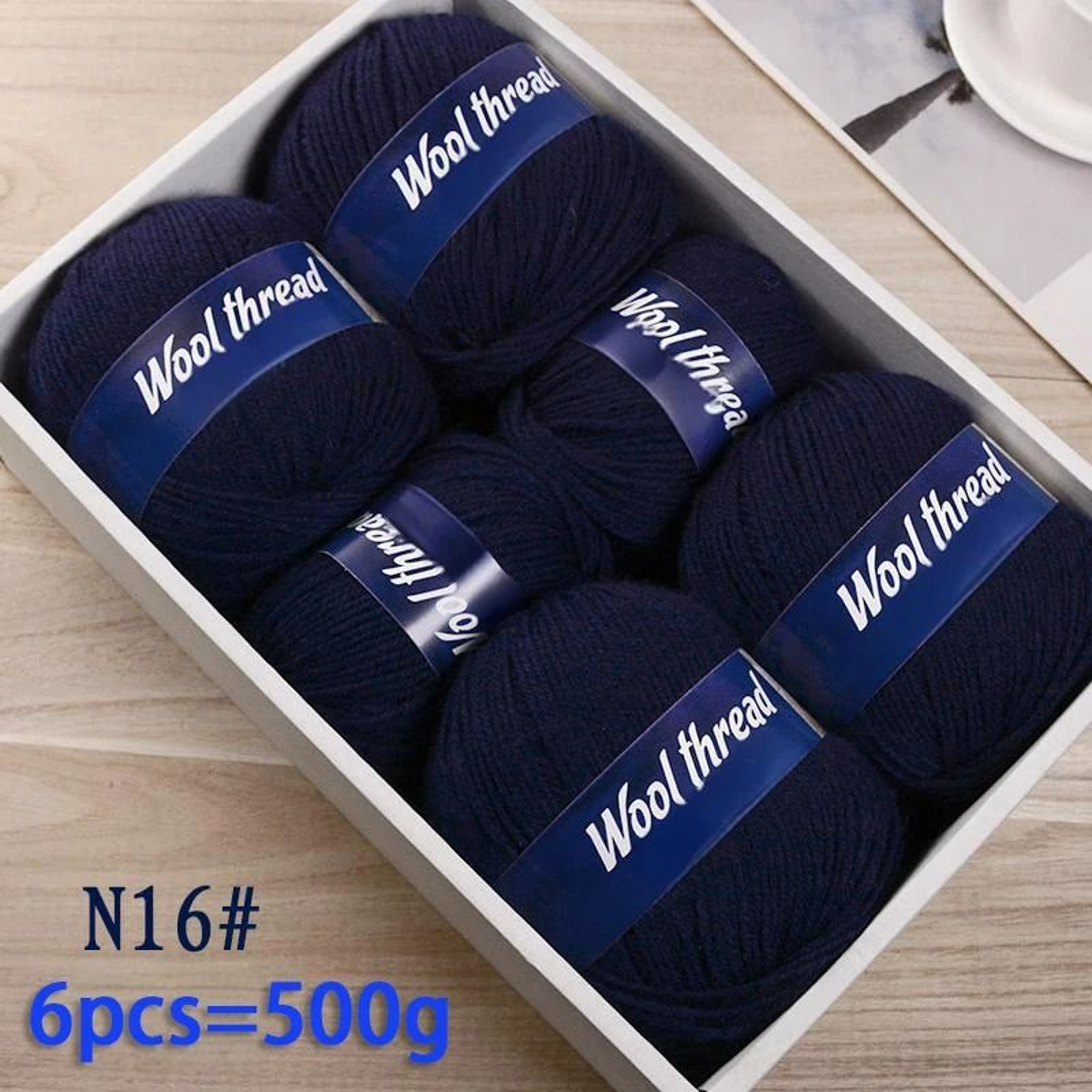 11 Lb Fine Sheep Wool HandKnitting Yarn Set 6 Pieces 14