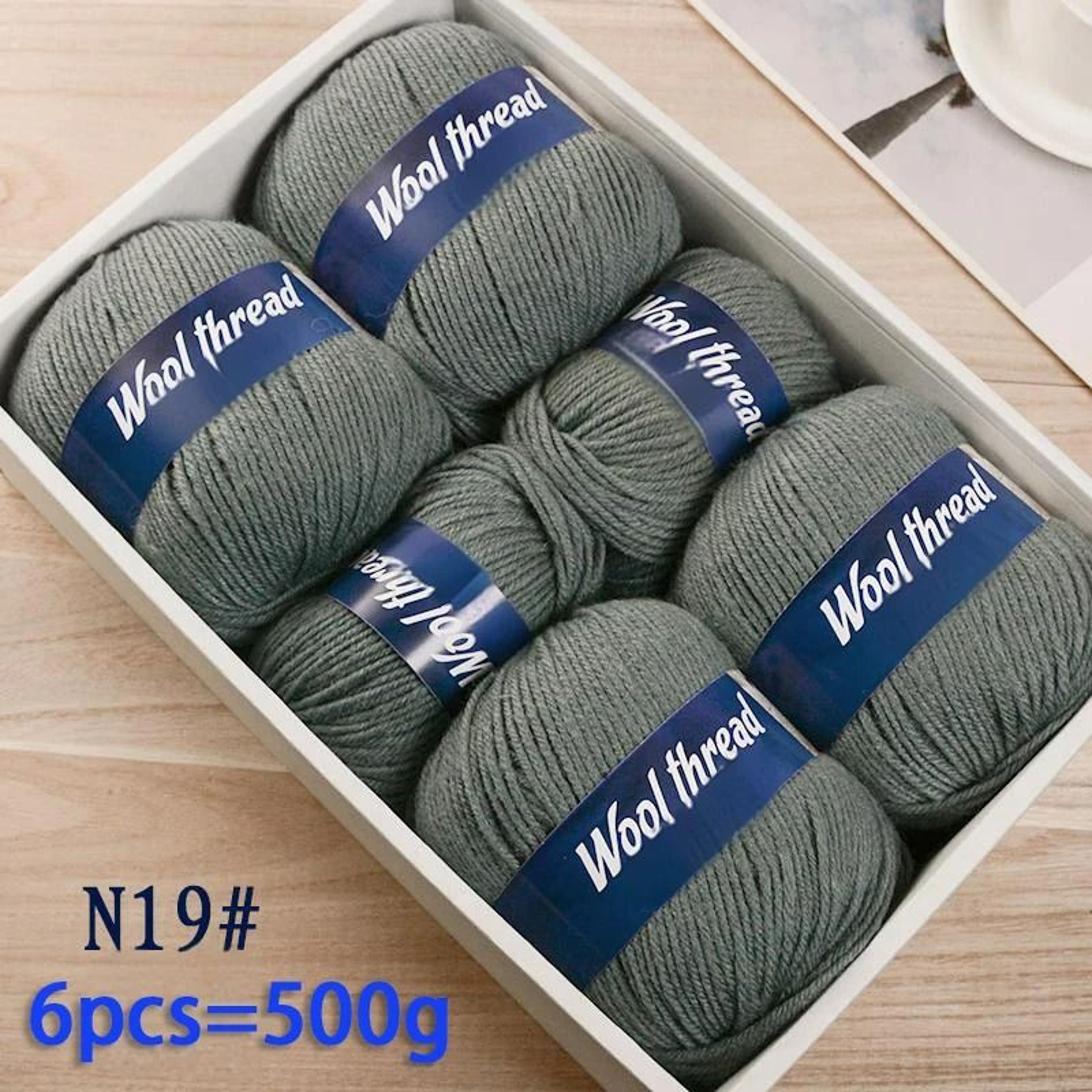 11 Lb Fine Sheep Wool HandKnitting Yarn Set 6 Pieces 17