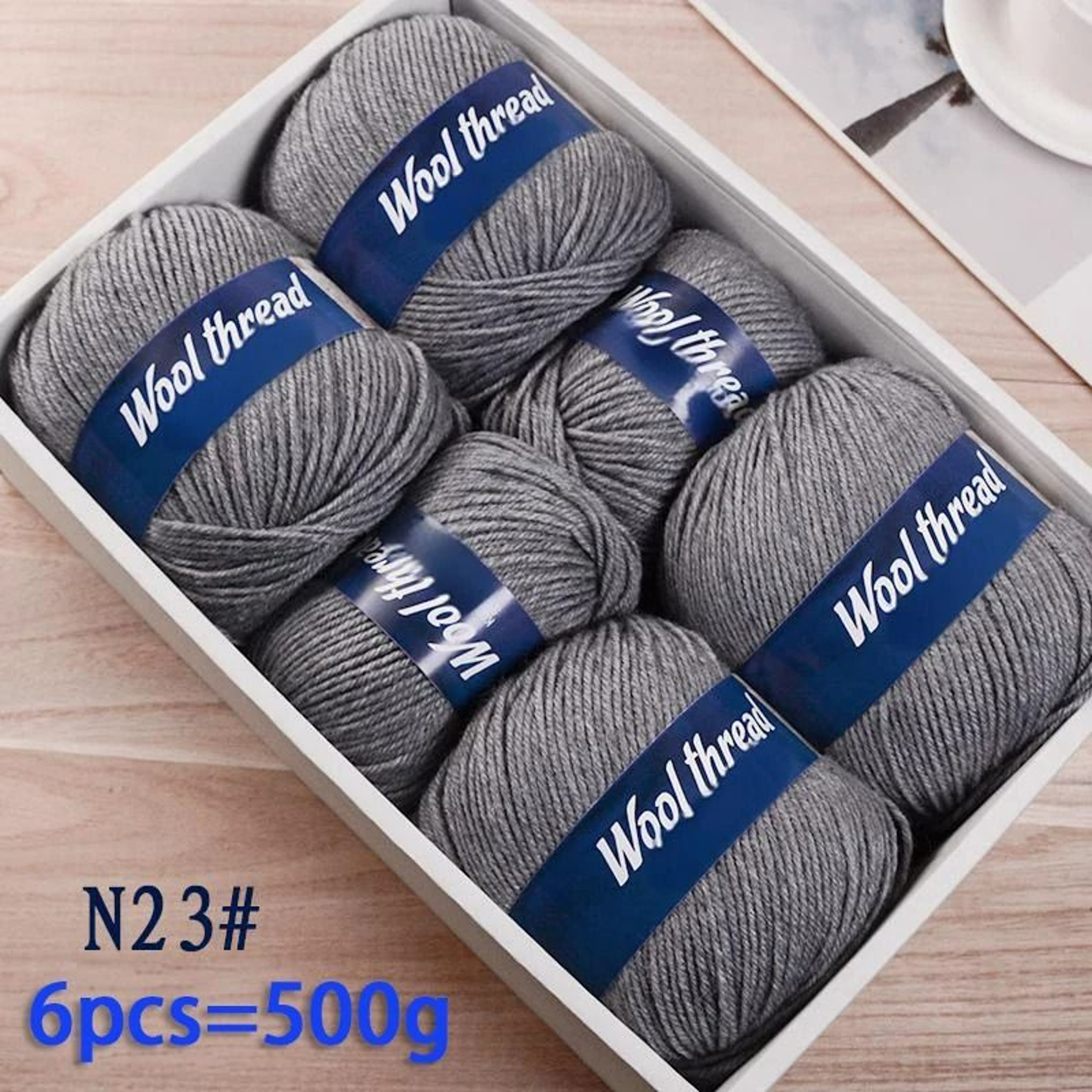 11 Lb Fine Sheep Wool HandKnitting Yarn Set 6 Pieces 18