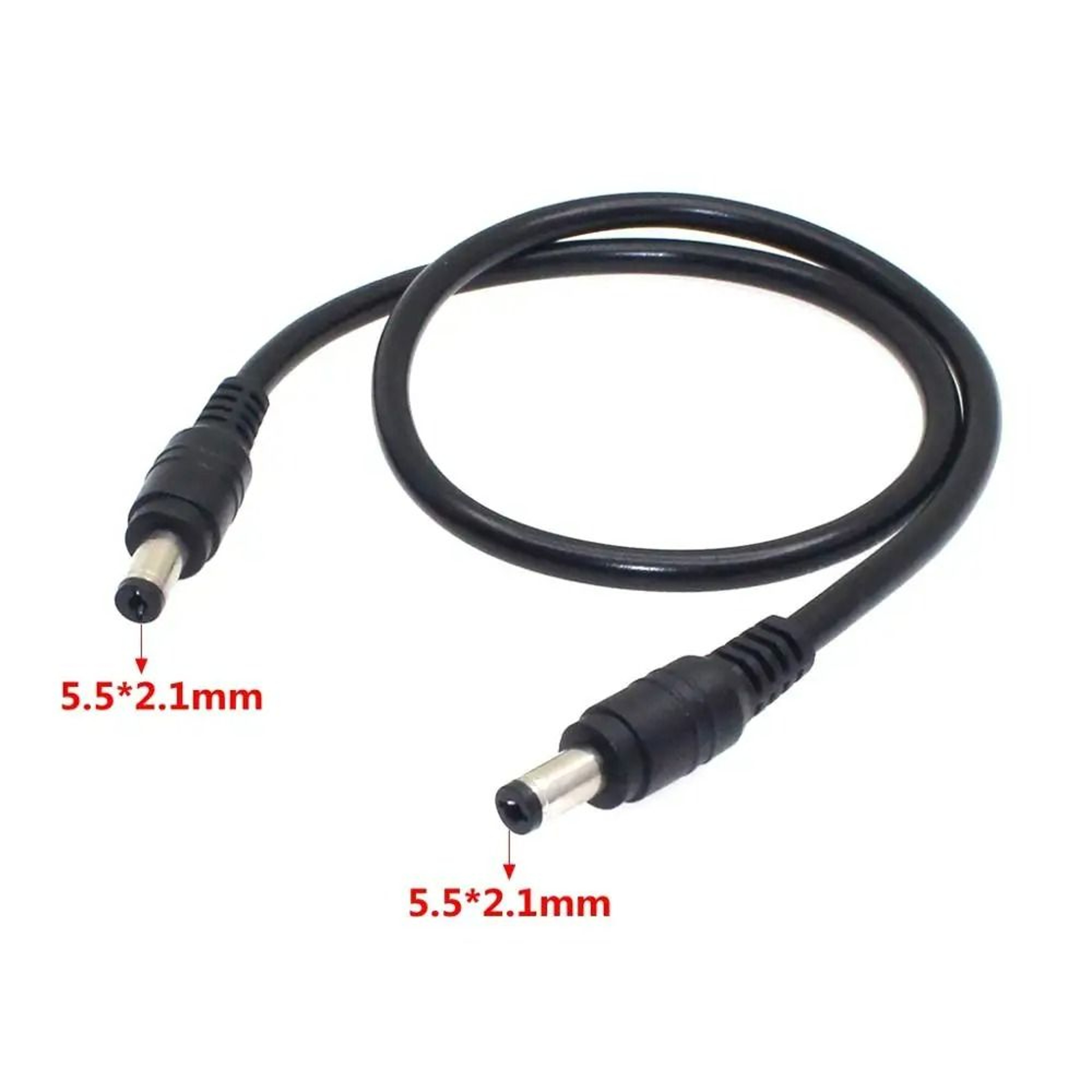 18AWG DC Power Plug 55mm X 21mm MaletoMale Cable 1