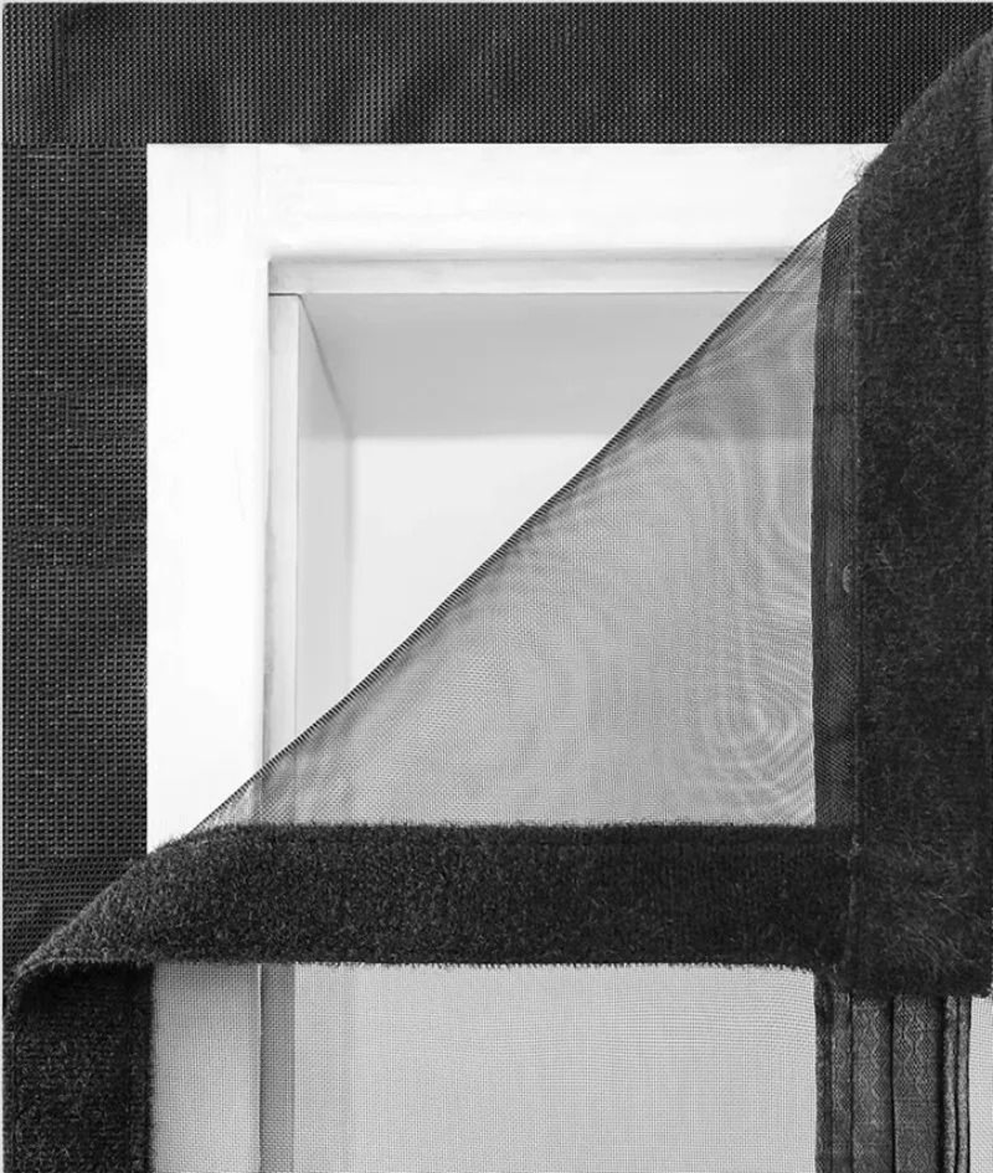 Black Side Opening Magnetic Fiberglass Door Screen Mesh 6