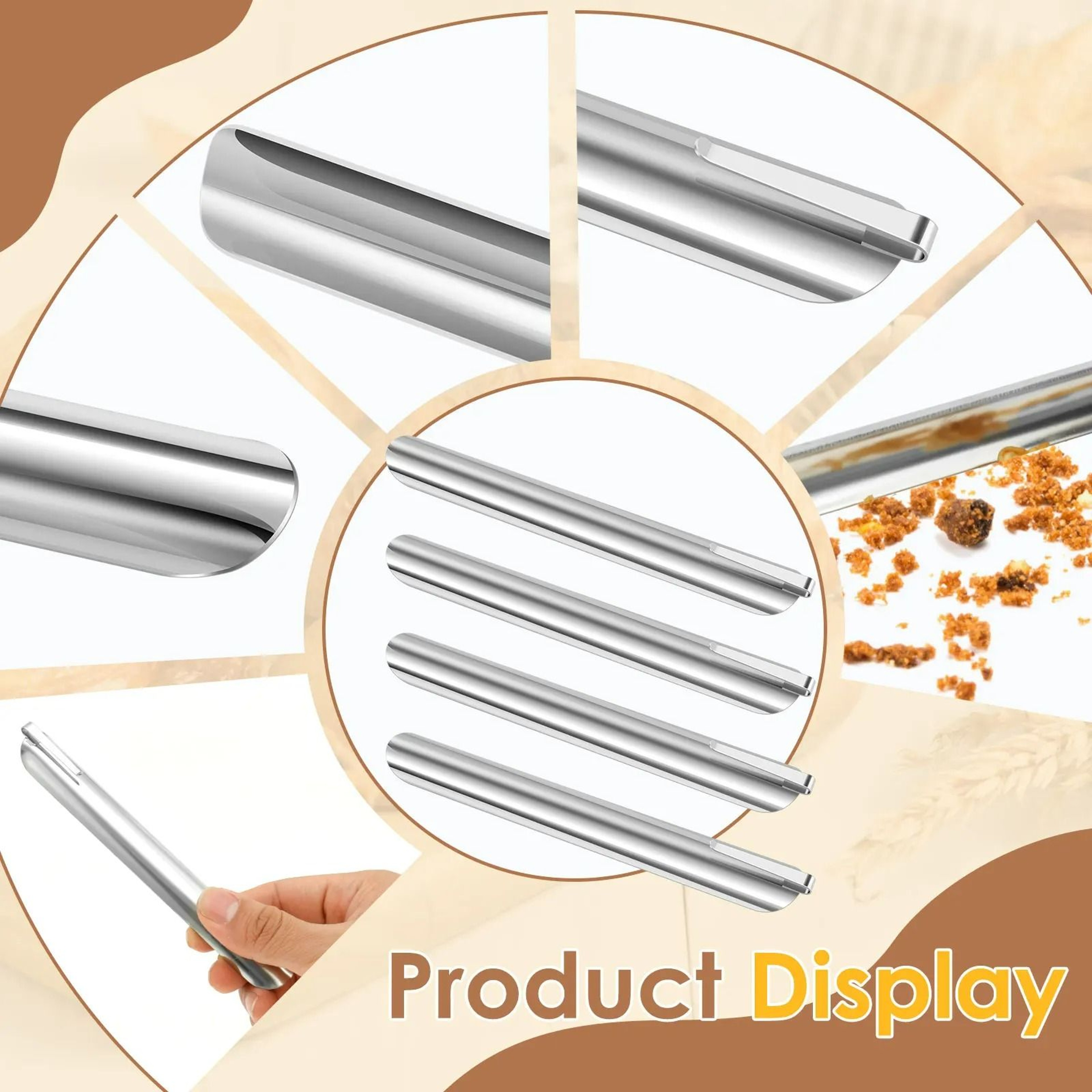 4Piece Stainless Steel Table Crumb Scraper  Sweeper Set 4