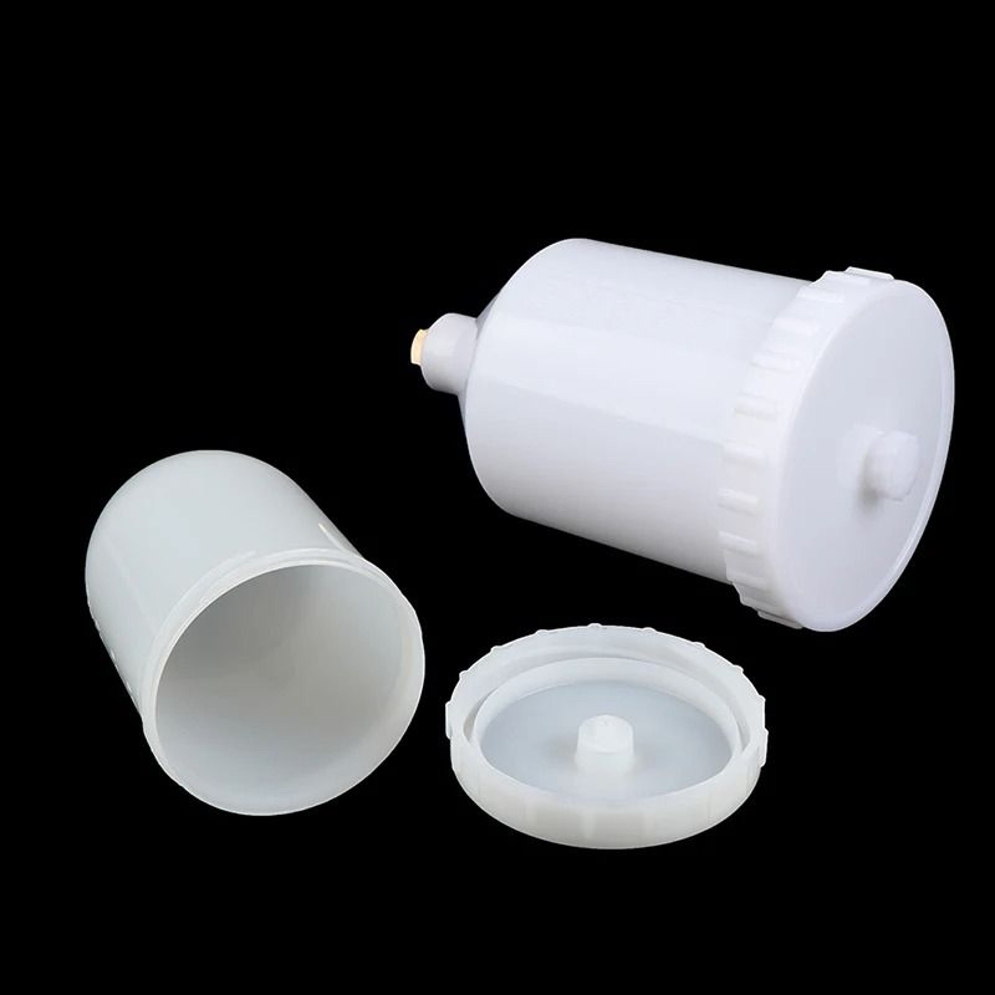 Plastic Gravity Feed Spray Paint Pot Cup With Threaded Connector Replacement 2