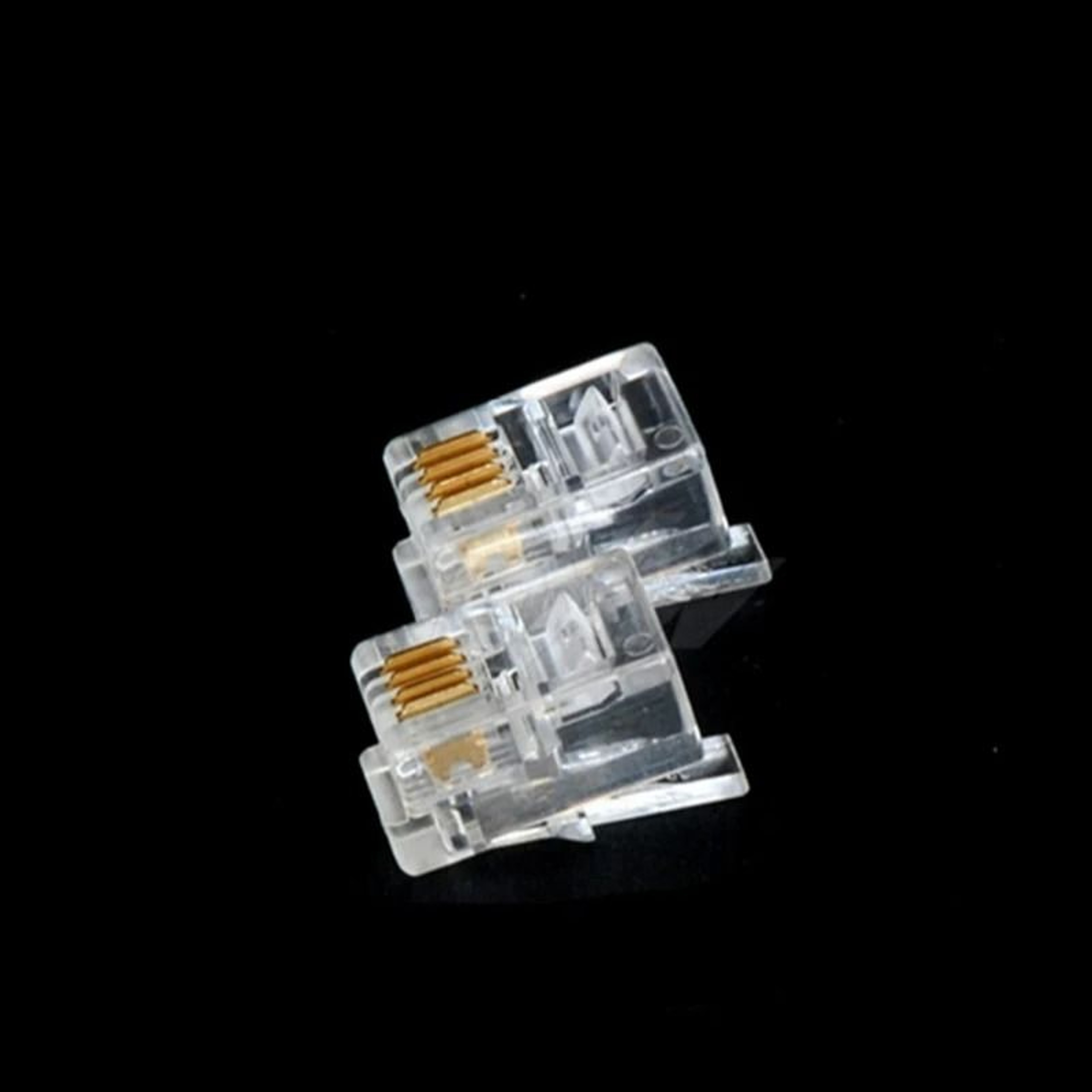 100 Piece 4P4C RJ11 Telephone Modular Plug Jack Crystal Head Connectors 4