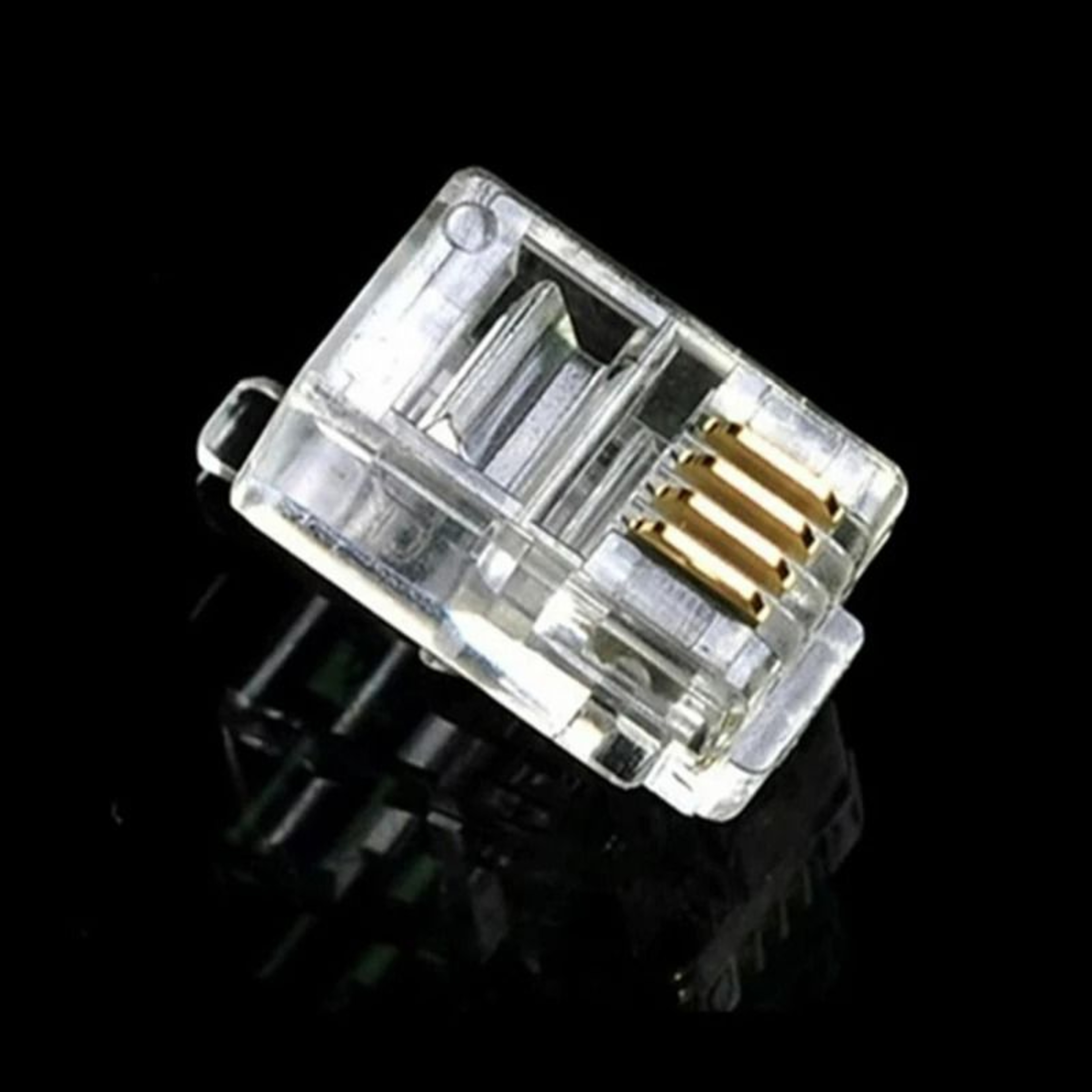 100 Piece 4P4C RJ11 Telephone Modular Plug Jack Crystal Head Connectors 3