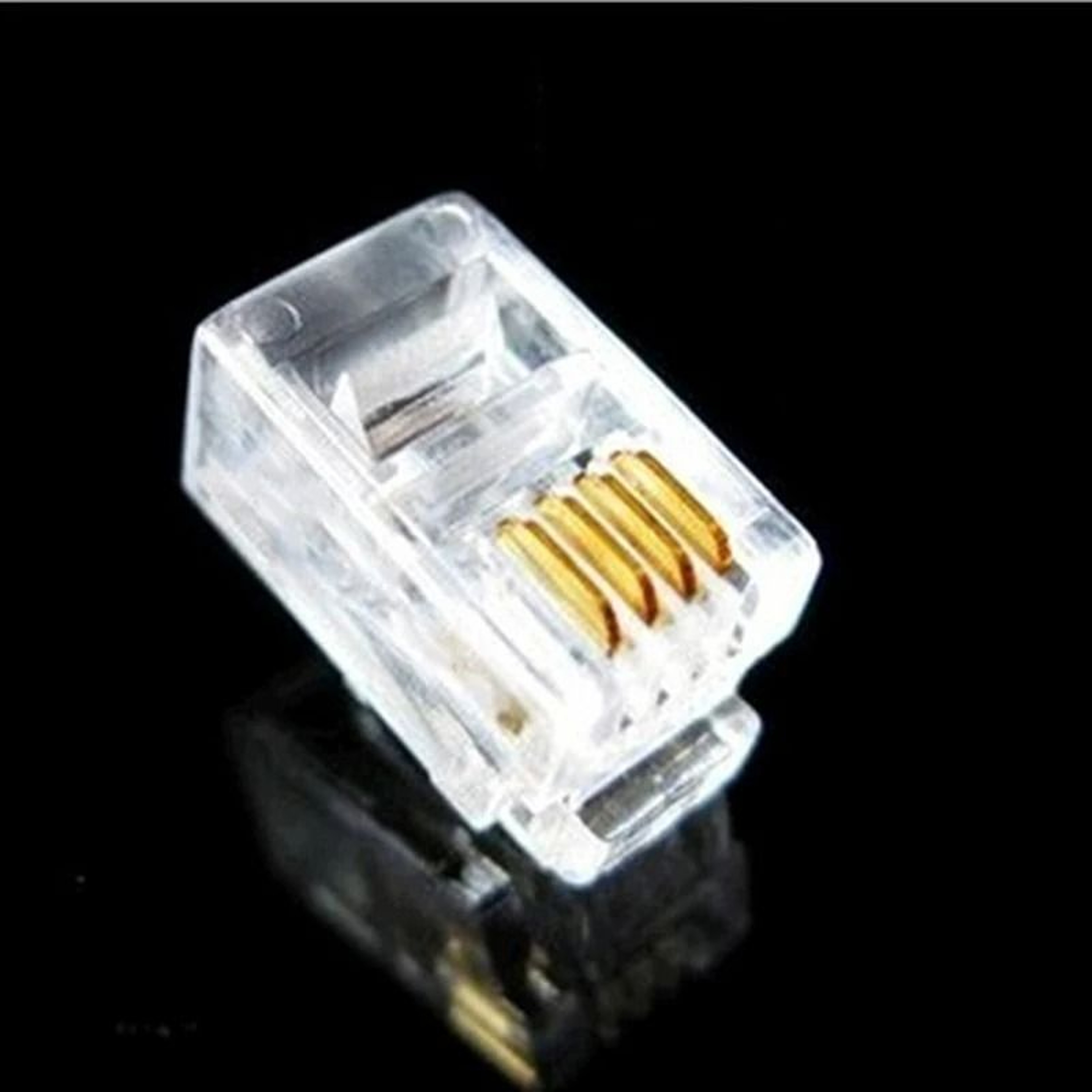 100 Piece 4P4C RJ11 Telephone Modular Plug Jack Crystal Head Connectors 5