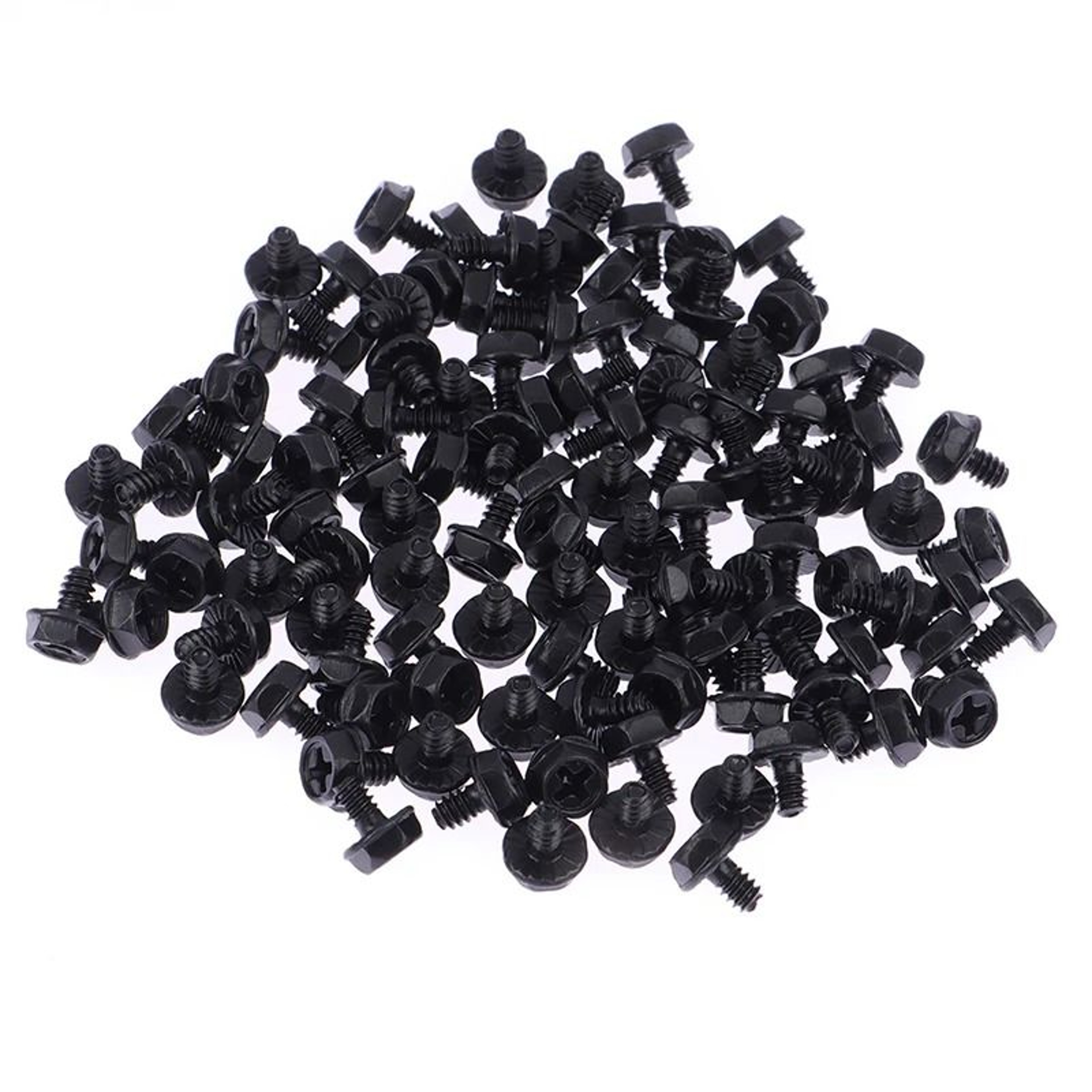 100 Piece Toothed Hex Head Computer PC Case Motherboard Mounting Screws 7