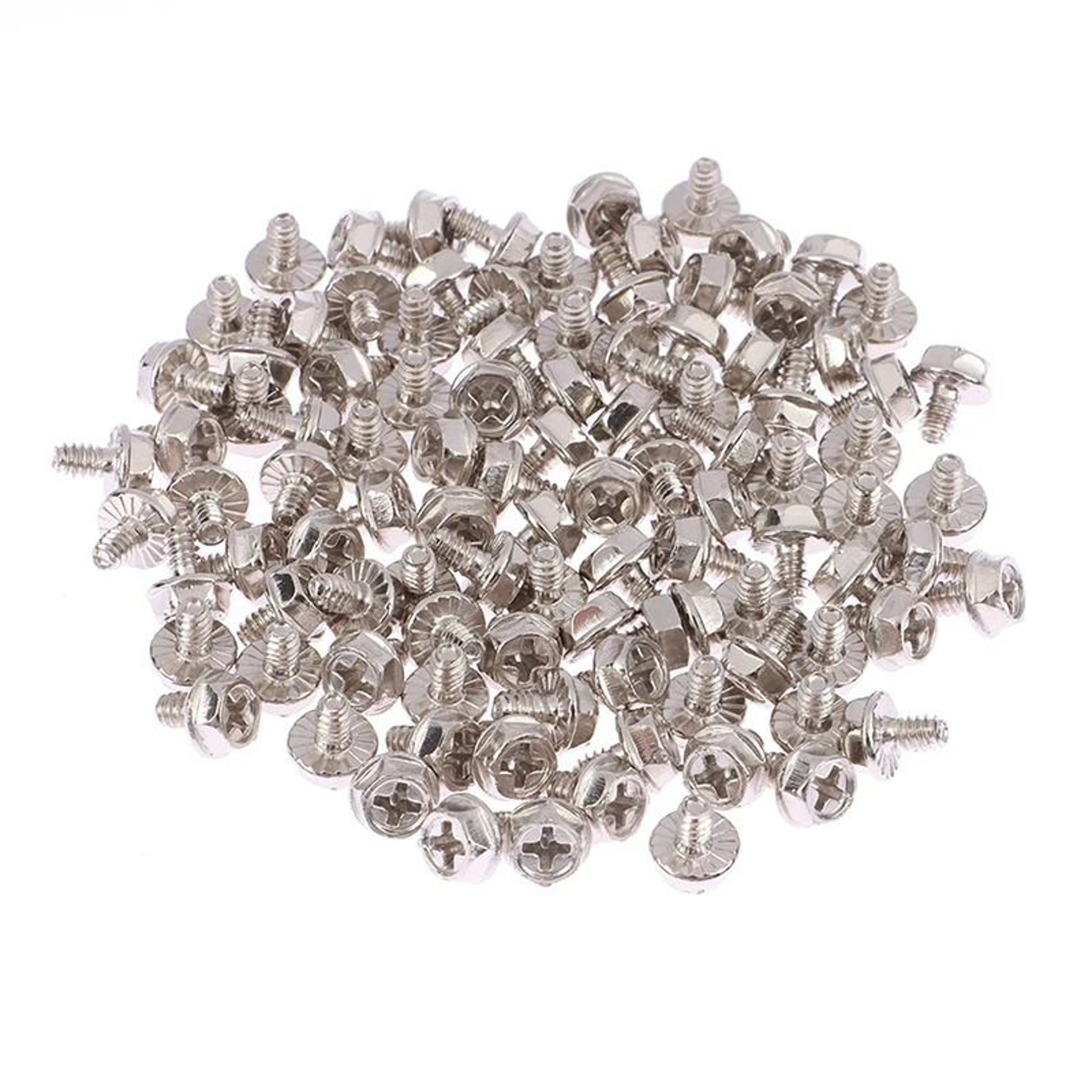 100 Piece Toothed Hex Head Computer PC Case Motherboard Mounting Screws 6