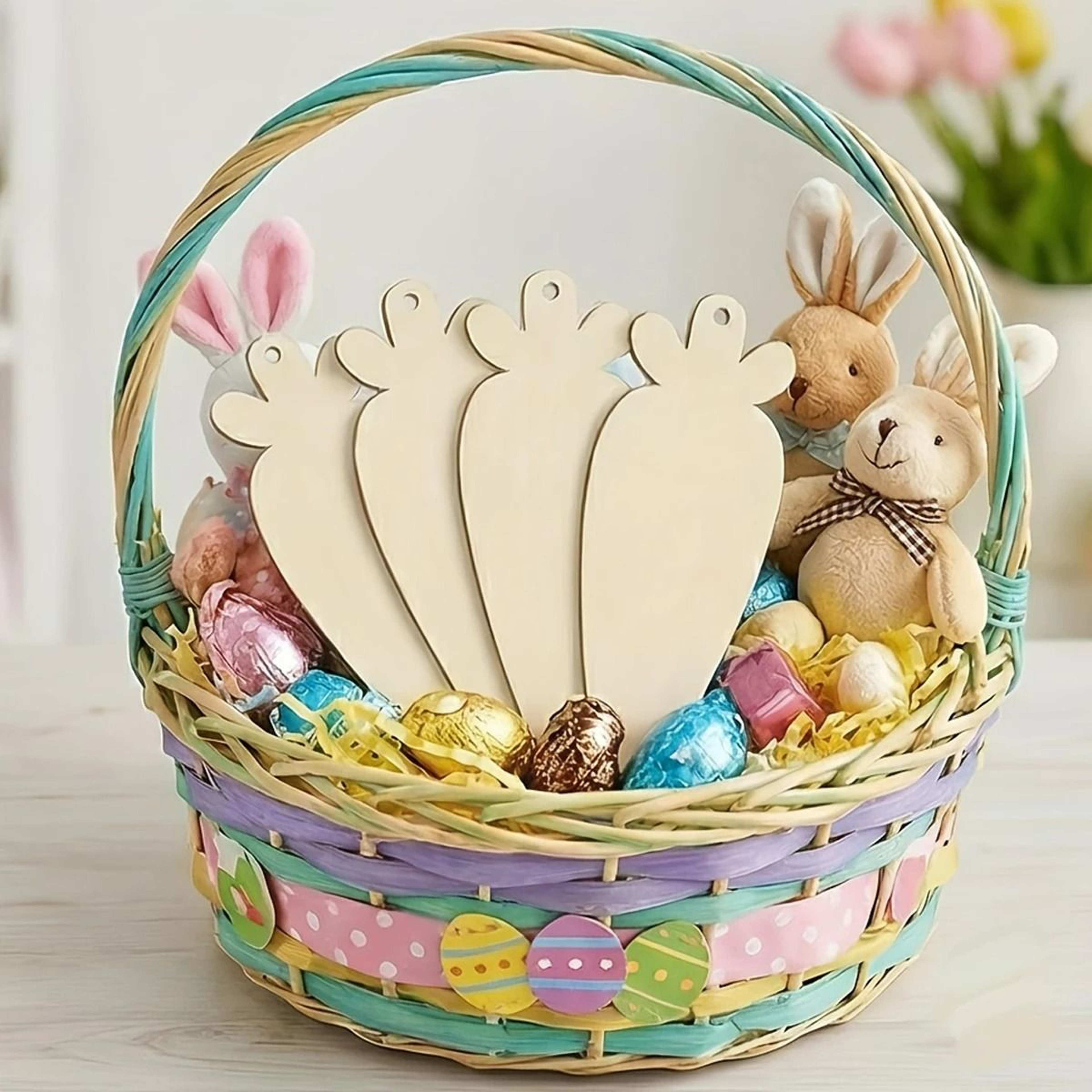 10 Piece Easter Wooden Carrot Hanging Ornaments With Twine For DIY Crafts 5