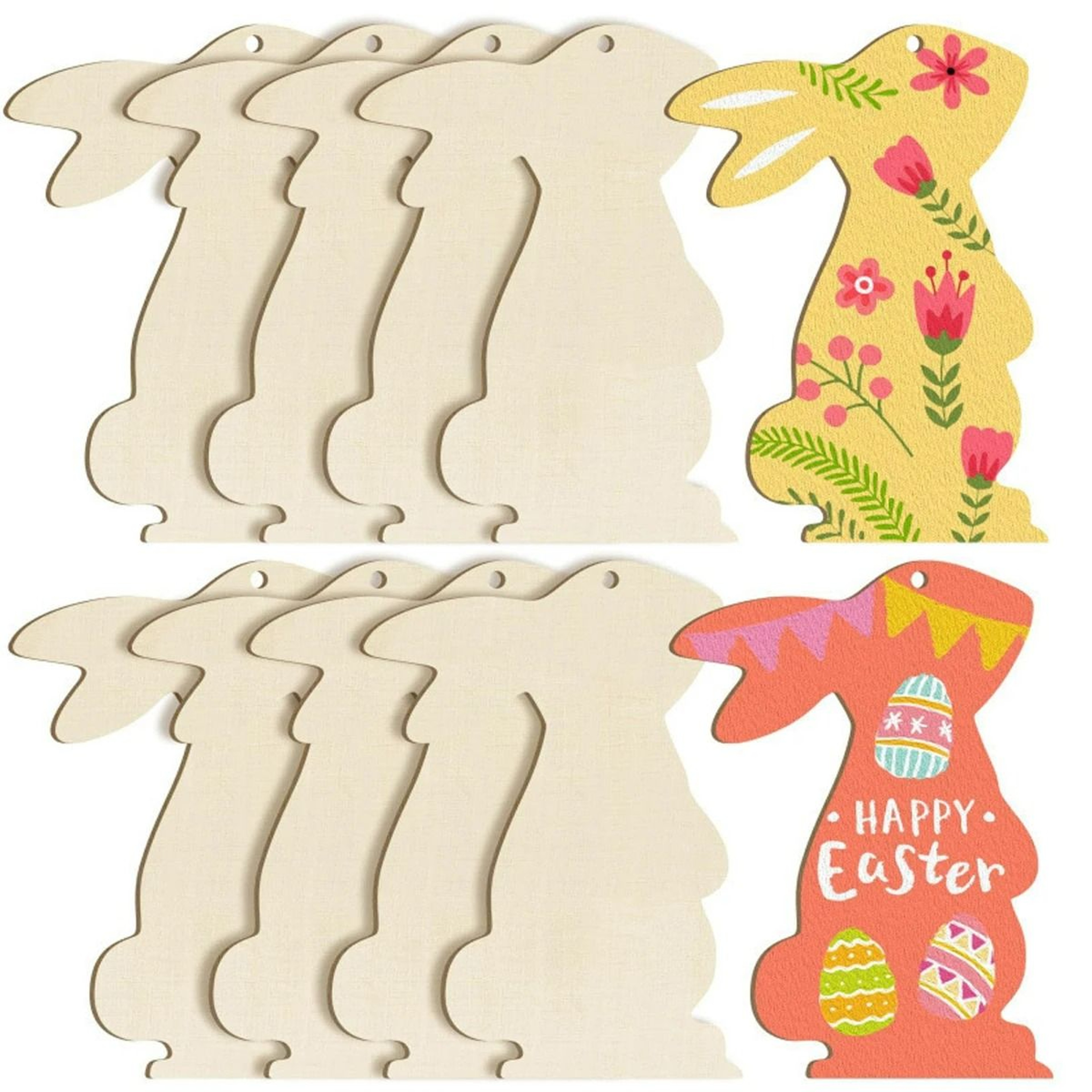 10 Piece Easter Wooden Carrot Hanging Ornaments With Twine For DIY Crafts 6