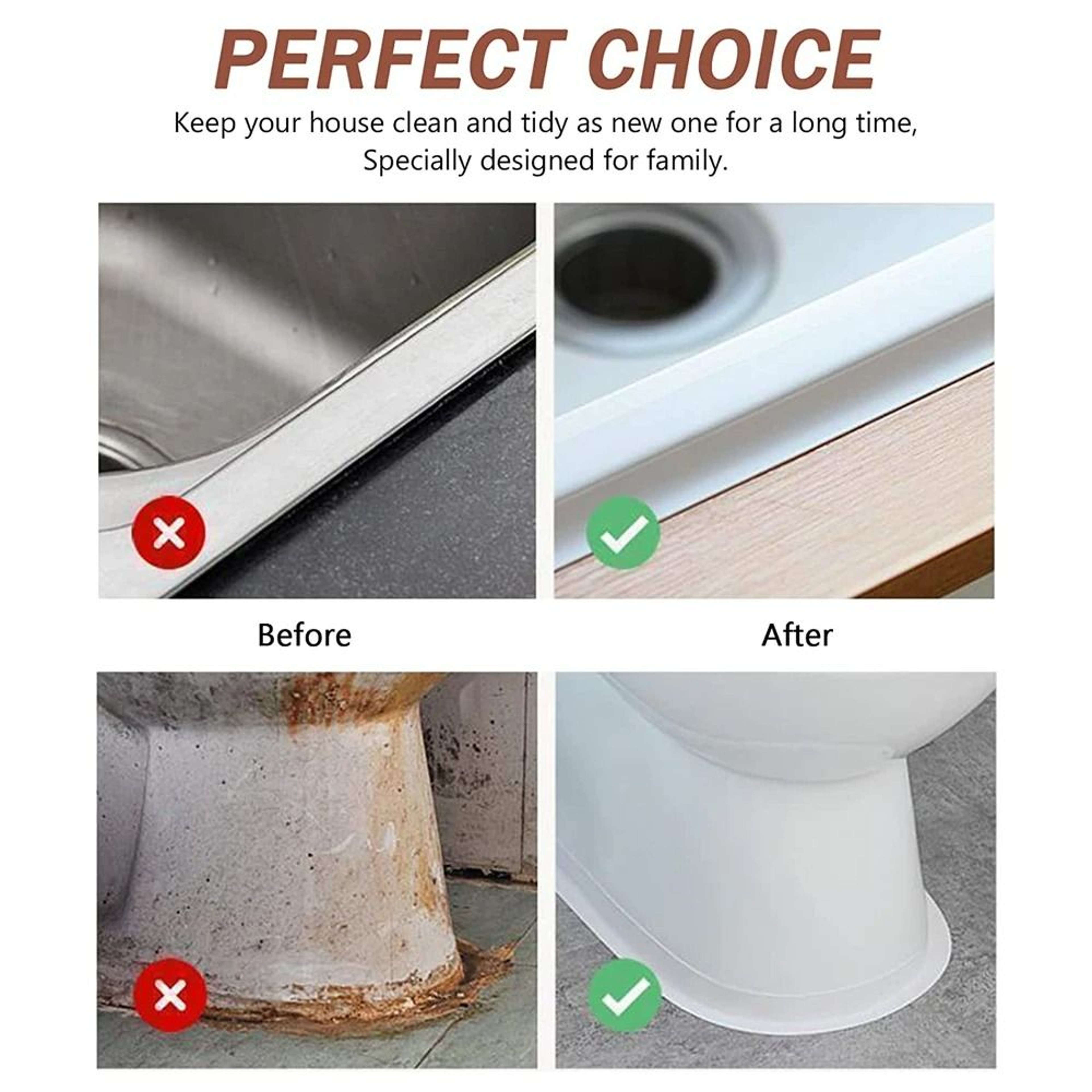 SelfAdhesive PVC Bathroom And Kitchen Caulk Sealing Tape Roll 2