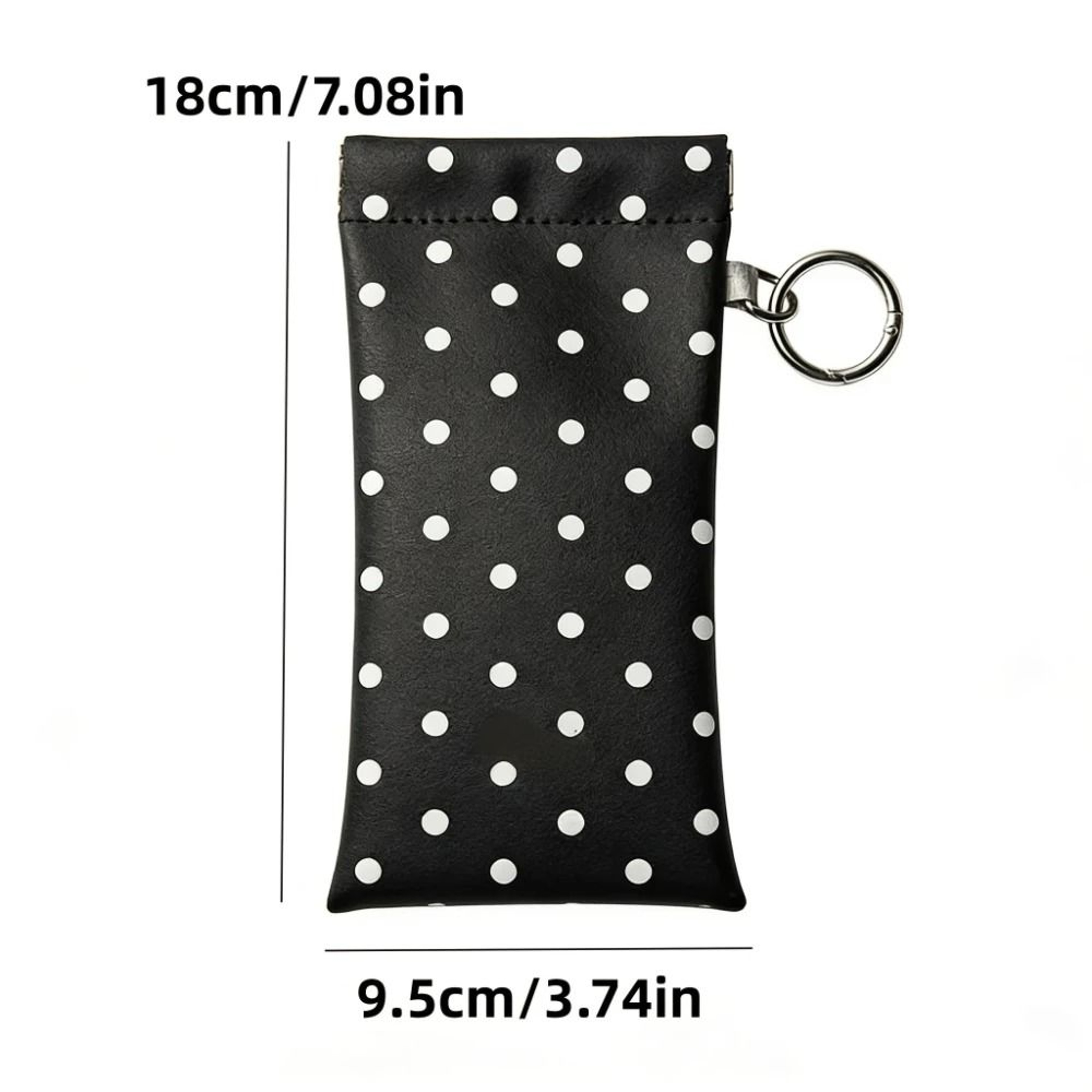 Faux Leather Cute Polka Dot Magnetic Glasses Pouch With Hook And BuiltIn Lens Cloth 1