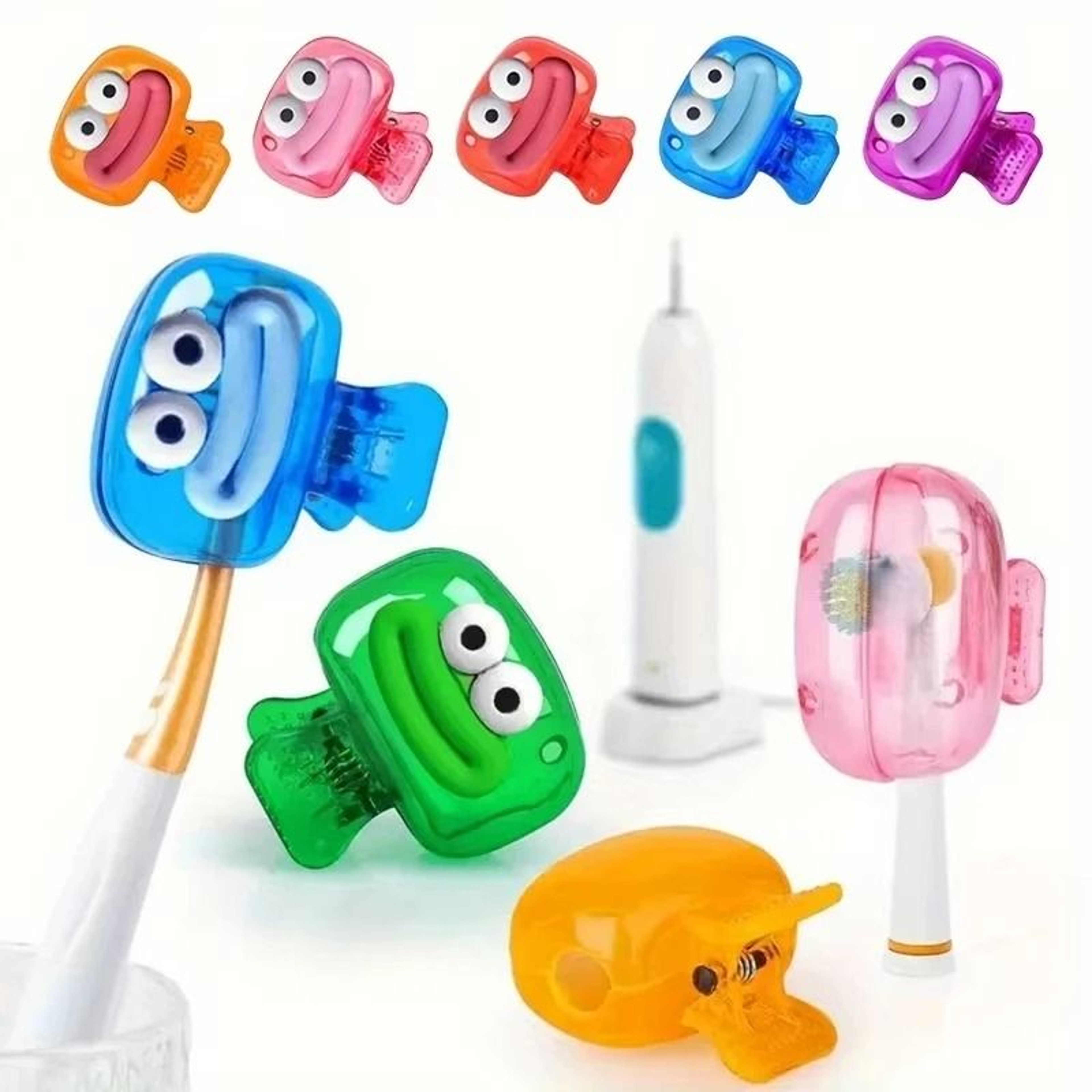 Portable Travel Toothbrush Head Covers With Snap Clip Protection 0