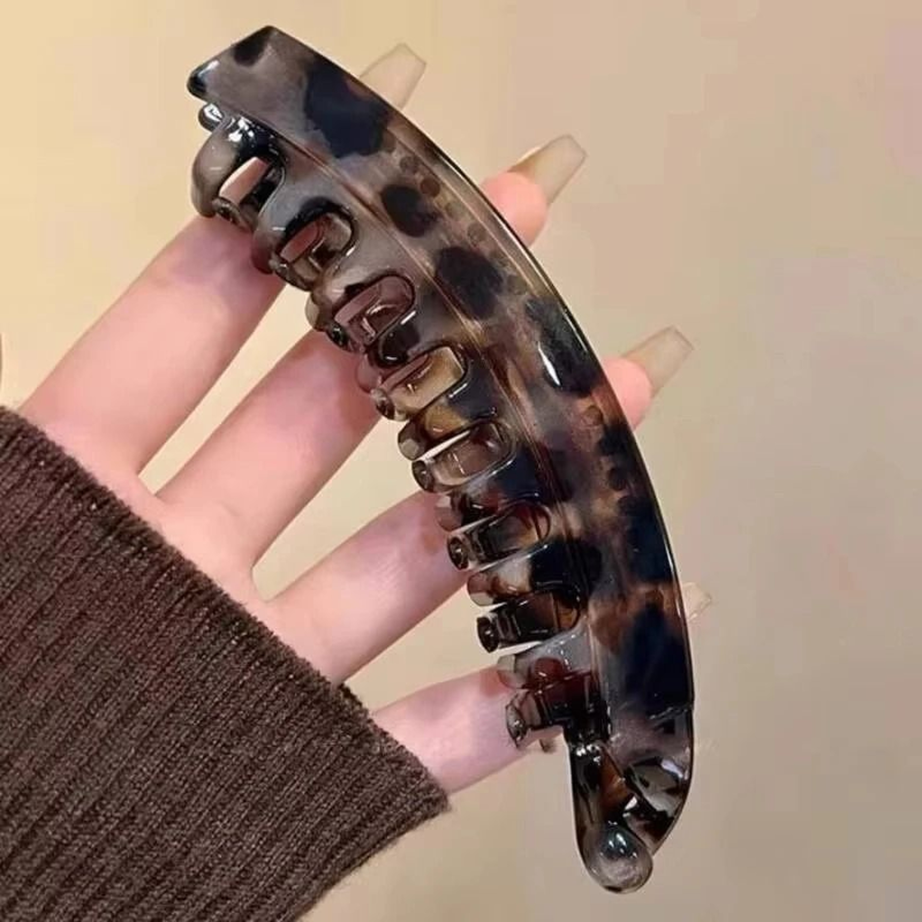 Tortoiseshell FishShaped Banana Hair Clip And Ponytail Twist Clamp 7