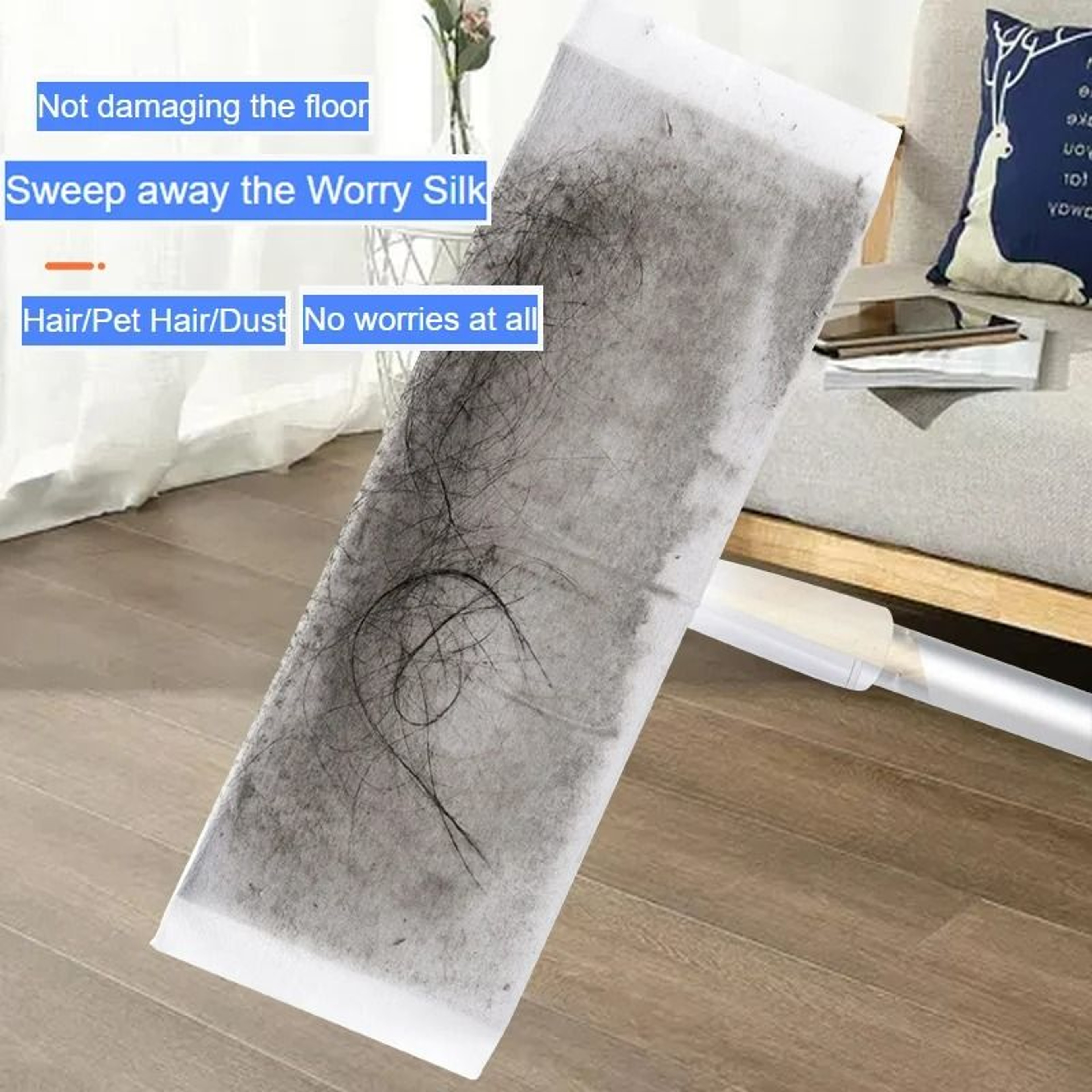 100Piece Disposable Electrostatic Dust Removal Paper Cloth Refills For Flat Mops 2