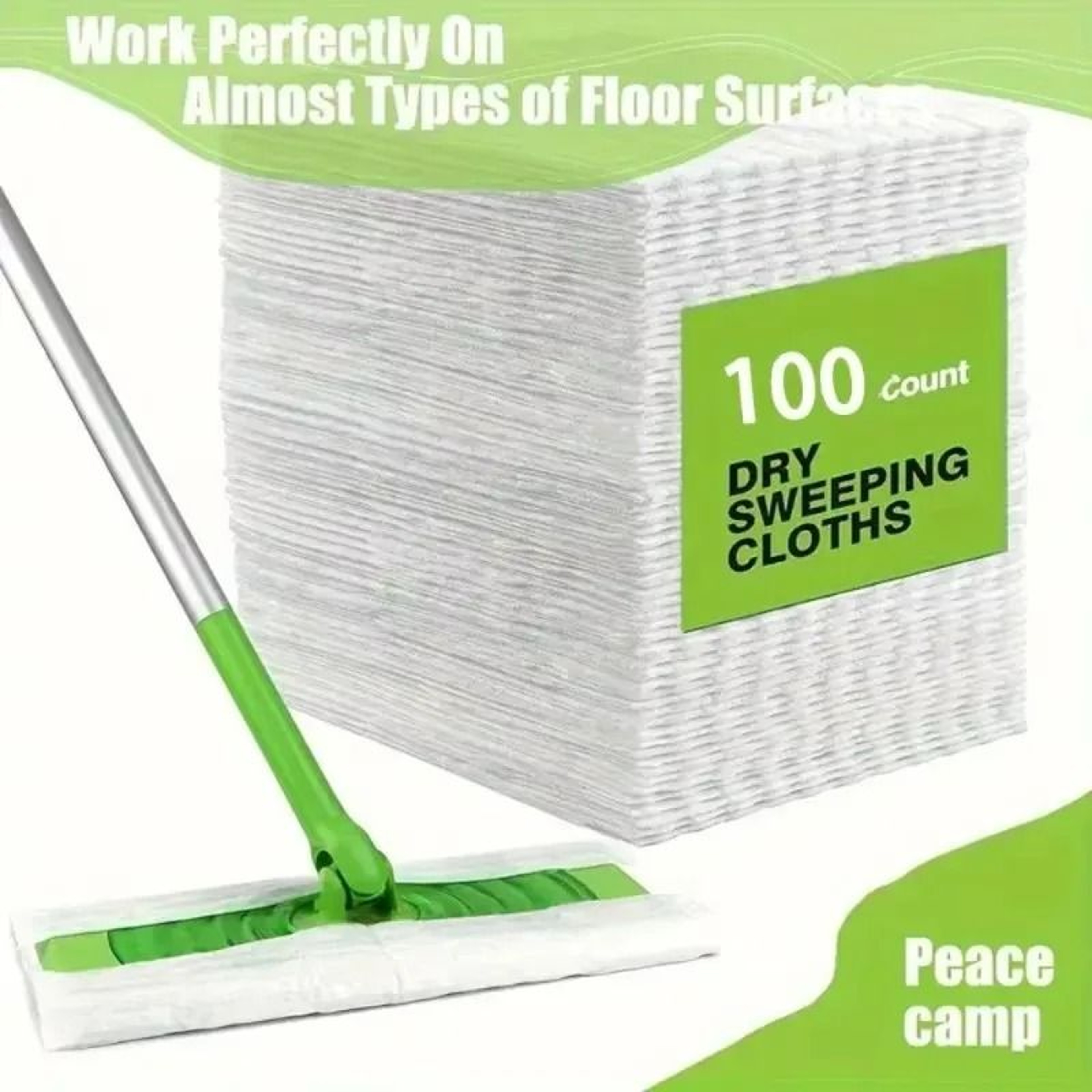 100Piece Disposable Electrostatic Dust Removal Paper Cloth Refills For Flat Mops 1