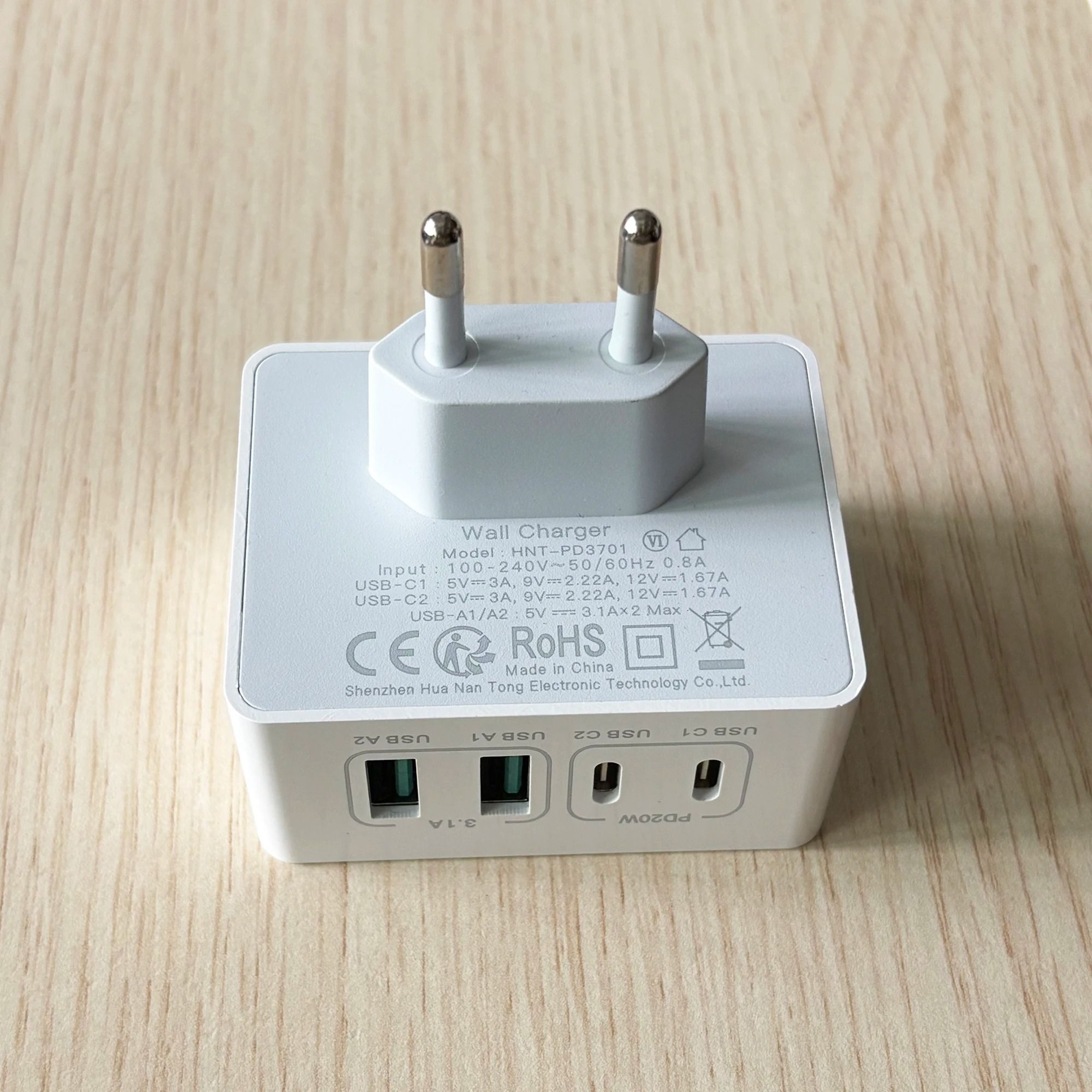 40W 4Port USBC  USBA Fast Charger Wall Adapter With PD  QC 30 Support 0