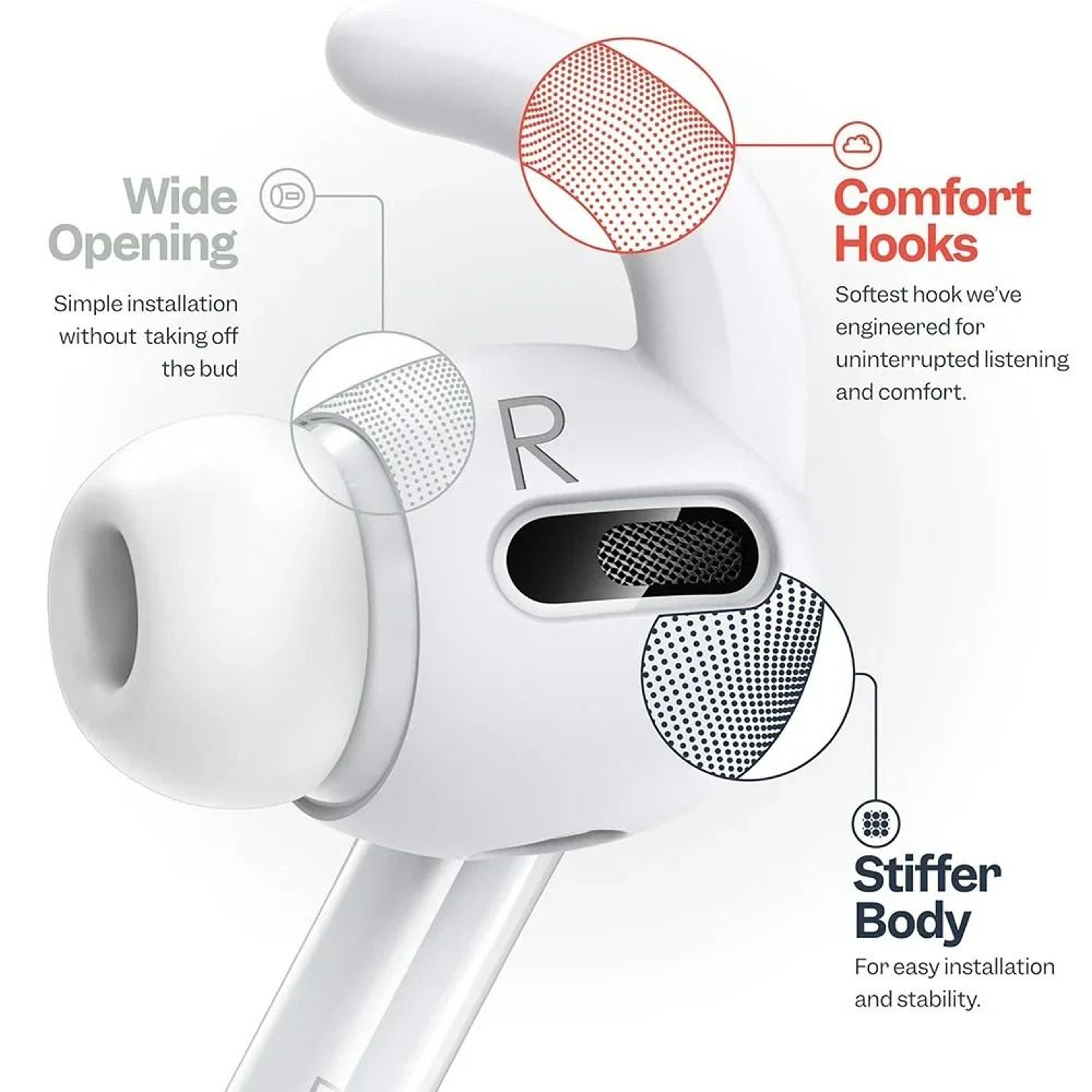 AntiSlip Silicone Eartips  Ear Hooks Protective Sleeve Covers For Apple AirPods Pro  3rd Gen 2