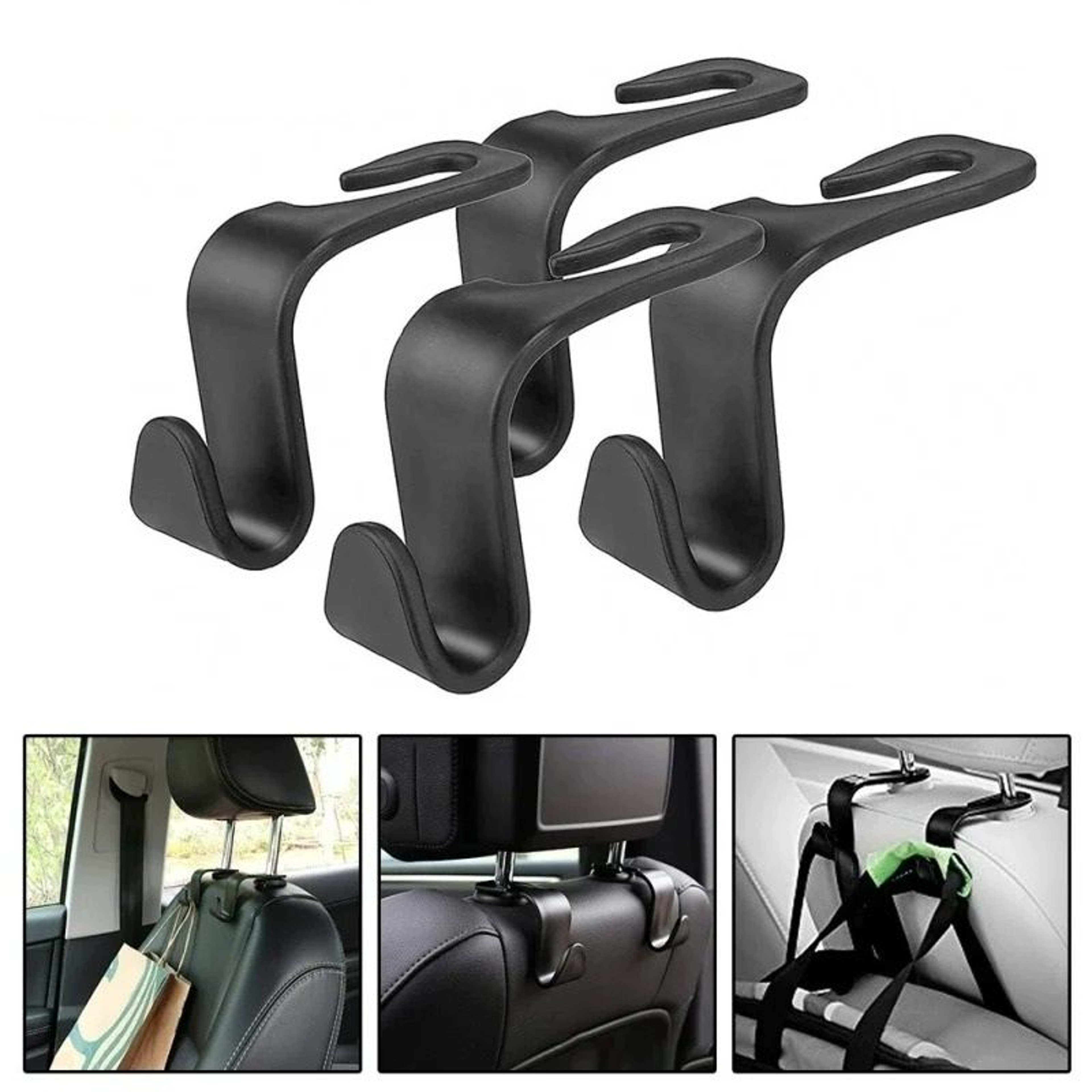4Piece Car Headrest Seat Back Storage Organizer Hanger Hooks 1