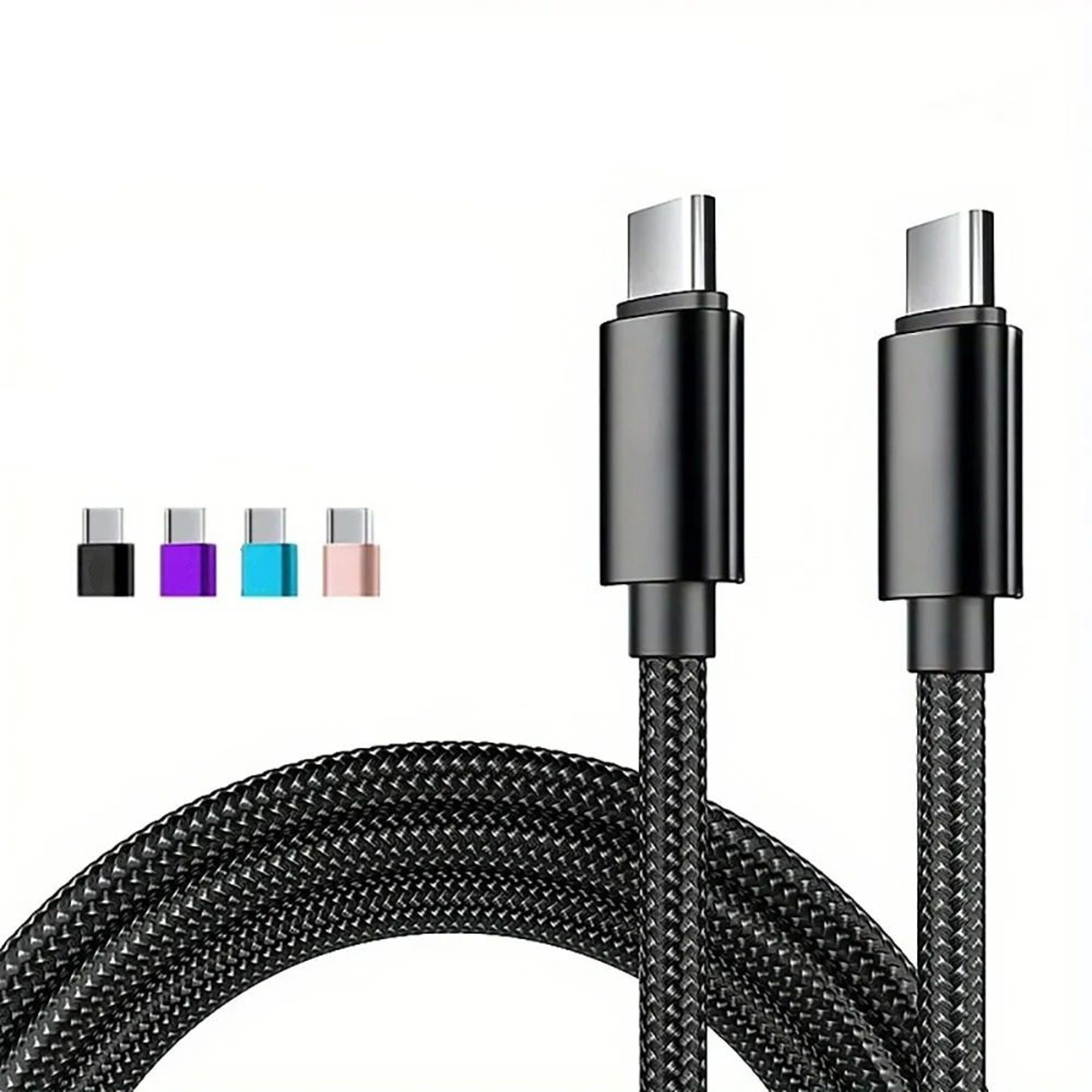 66W 5A Nylon USB C To Type C Fast Charging Cable Ultra Durable Data Cord 0
