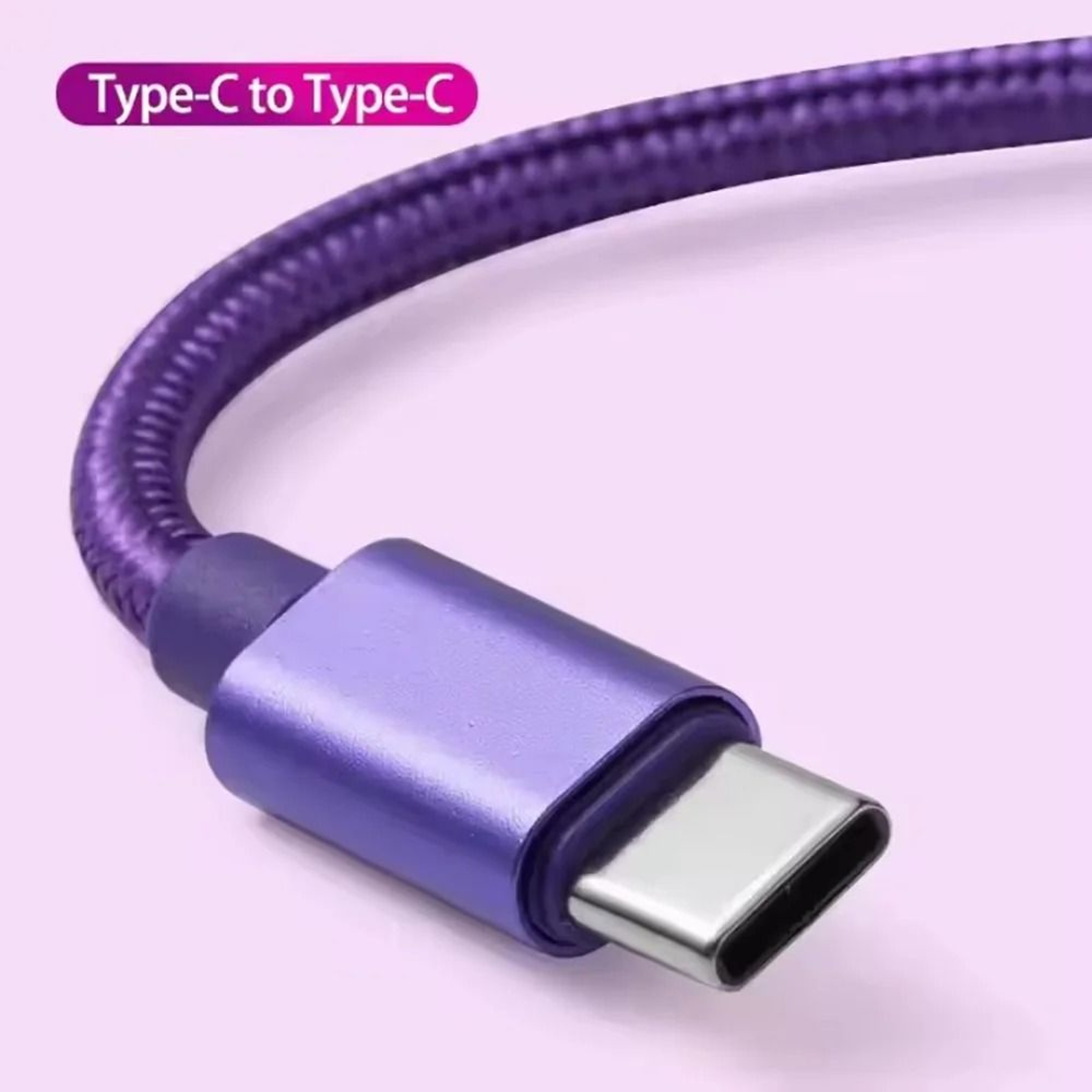 66W 5A Nylon USB C To Type C Fast Charging Cable Ultra Durable Data Cord 4